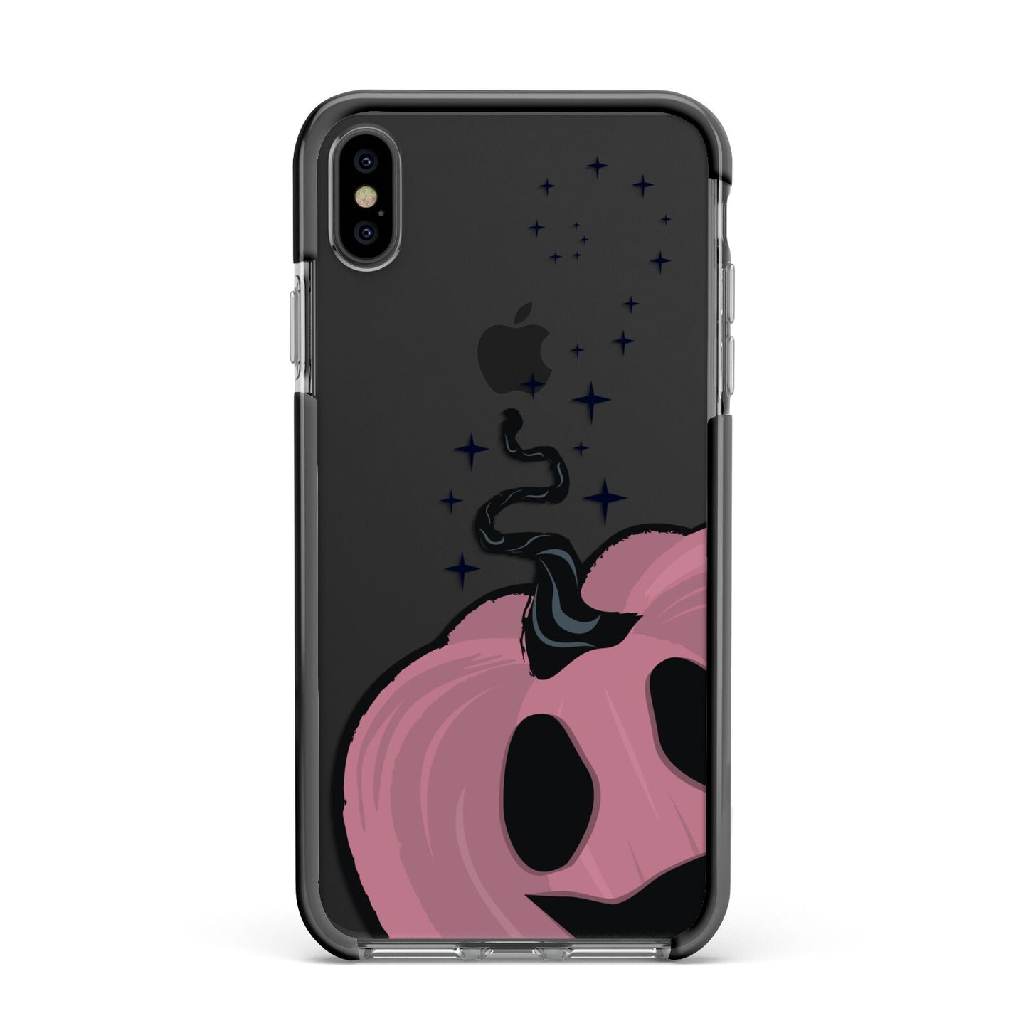 Pumpkin with Transparent Background Apple iPhone Xs Max Impact Case Black Edge on Black Phone