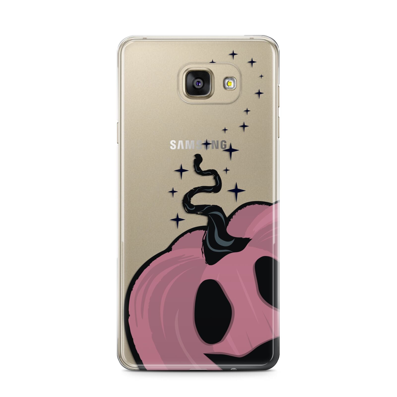 Pumpkin with Transparent Background Samsung Galaxy A7 2016 Case on gold phone