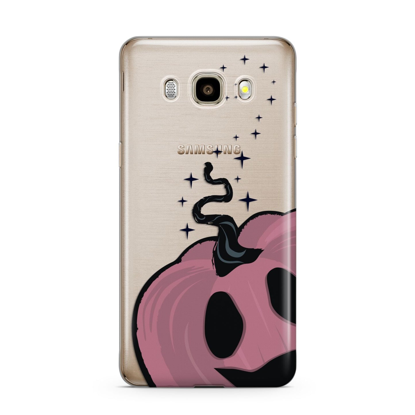 Pumpkin with Transparent Background Samsung Galaxy J7 2016 Case on gold phone