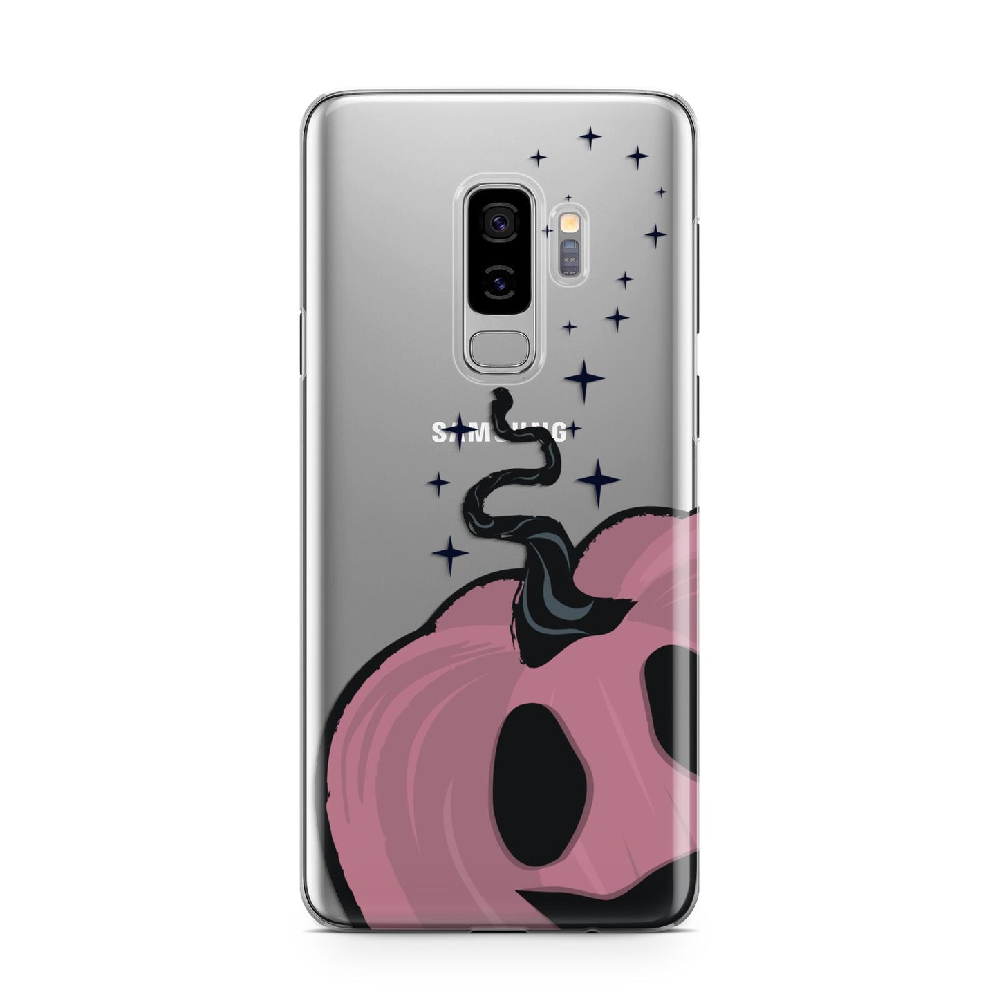 Pumpkin with Transparent Background Samsung Galaxy S9 Plus Case on Silver phone