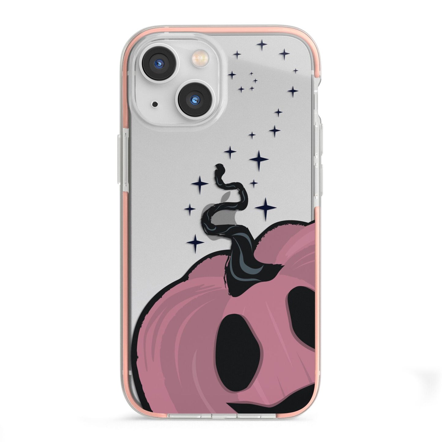 Pumpkin with Transparent Background iPhone 13 Mini TPU Impact Case with Pink Edges