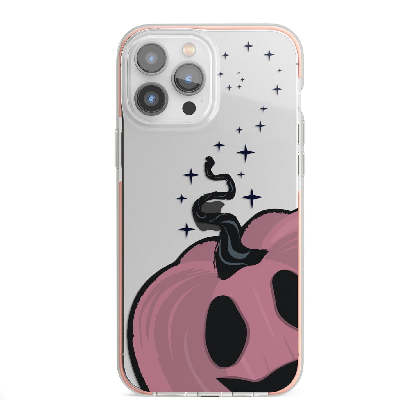 Pumpkin with Transparent Background iPhone 13 Pro Max TPU Impact Case with Pink Edges