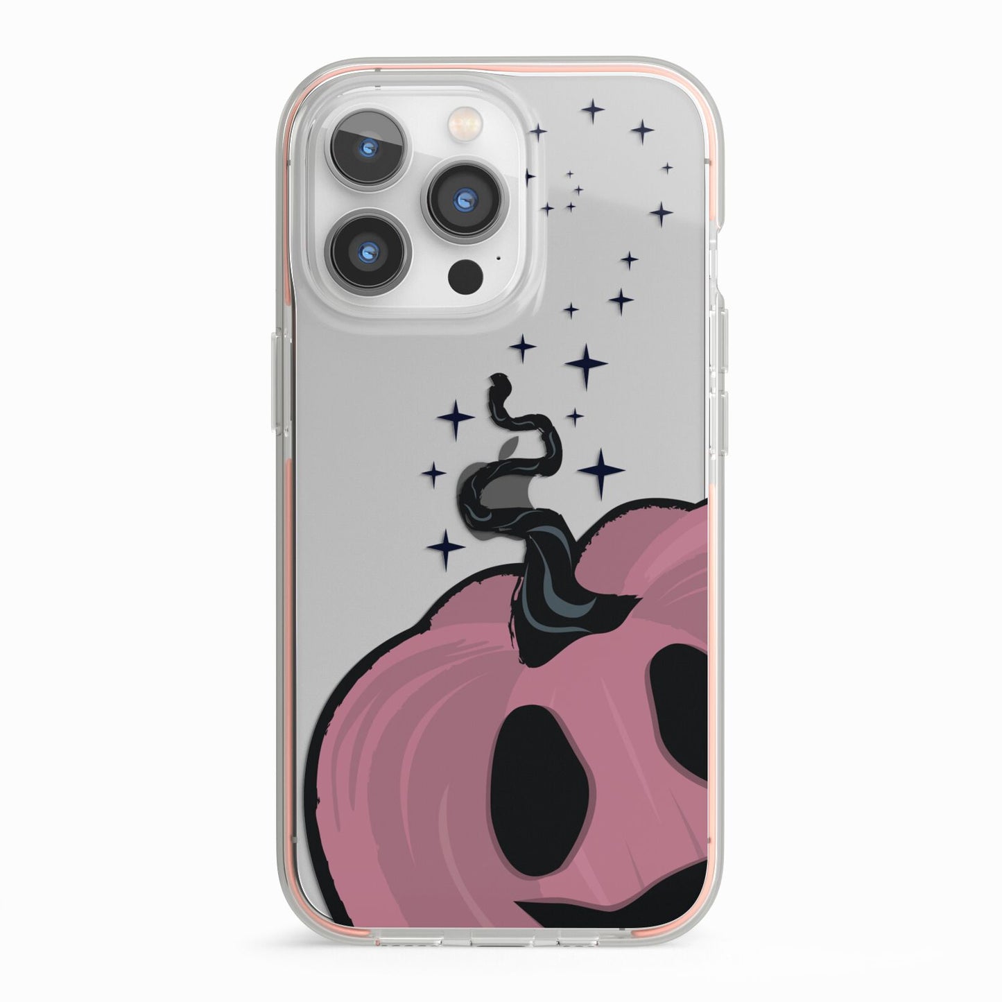 Pumpkin with Transparent Background iPhone 13 Pro TPU Impact Case with Pink Edges