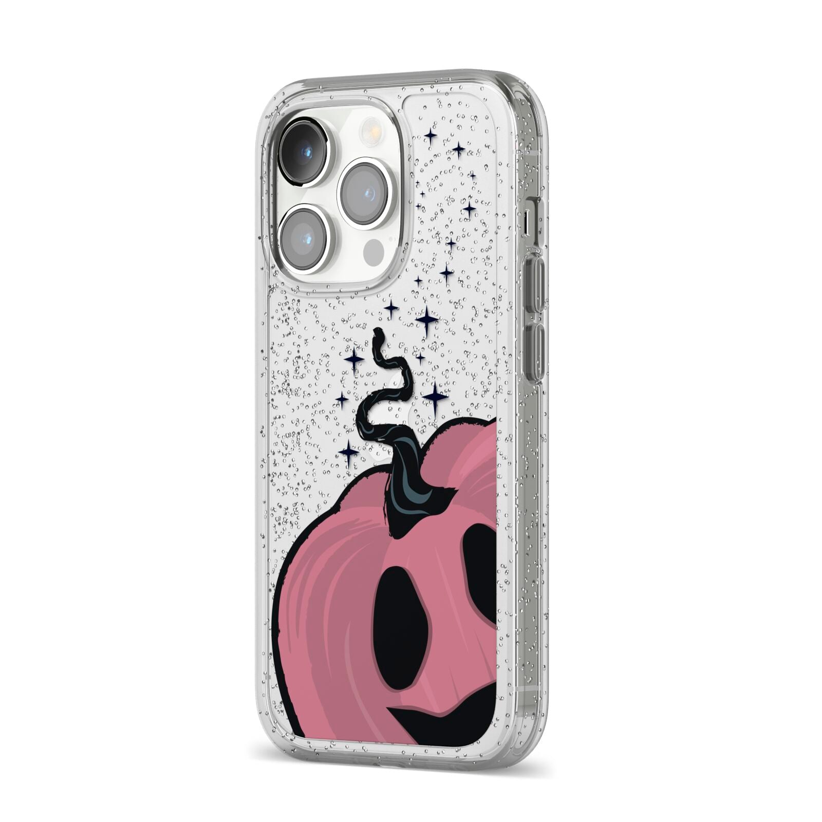 Pumpkin with Transparent Background iPhone 14 Pro Glitter Tough Case Silver Angled Image