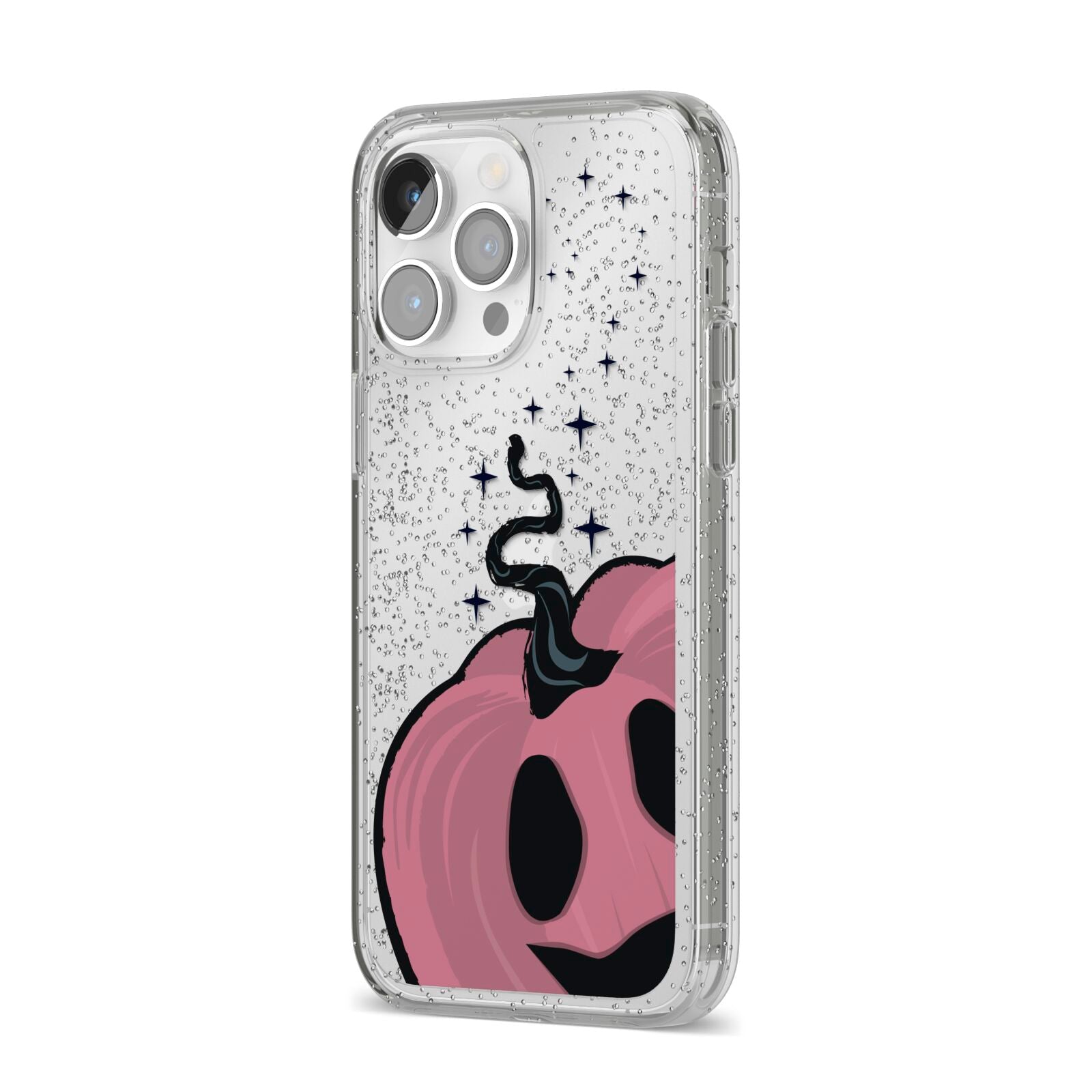 Pumpkin with Transparent Background iPhone 14 Pro Max Glitter Tough Case Silver Angled Image