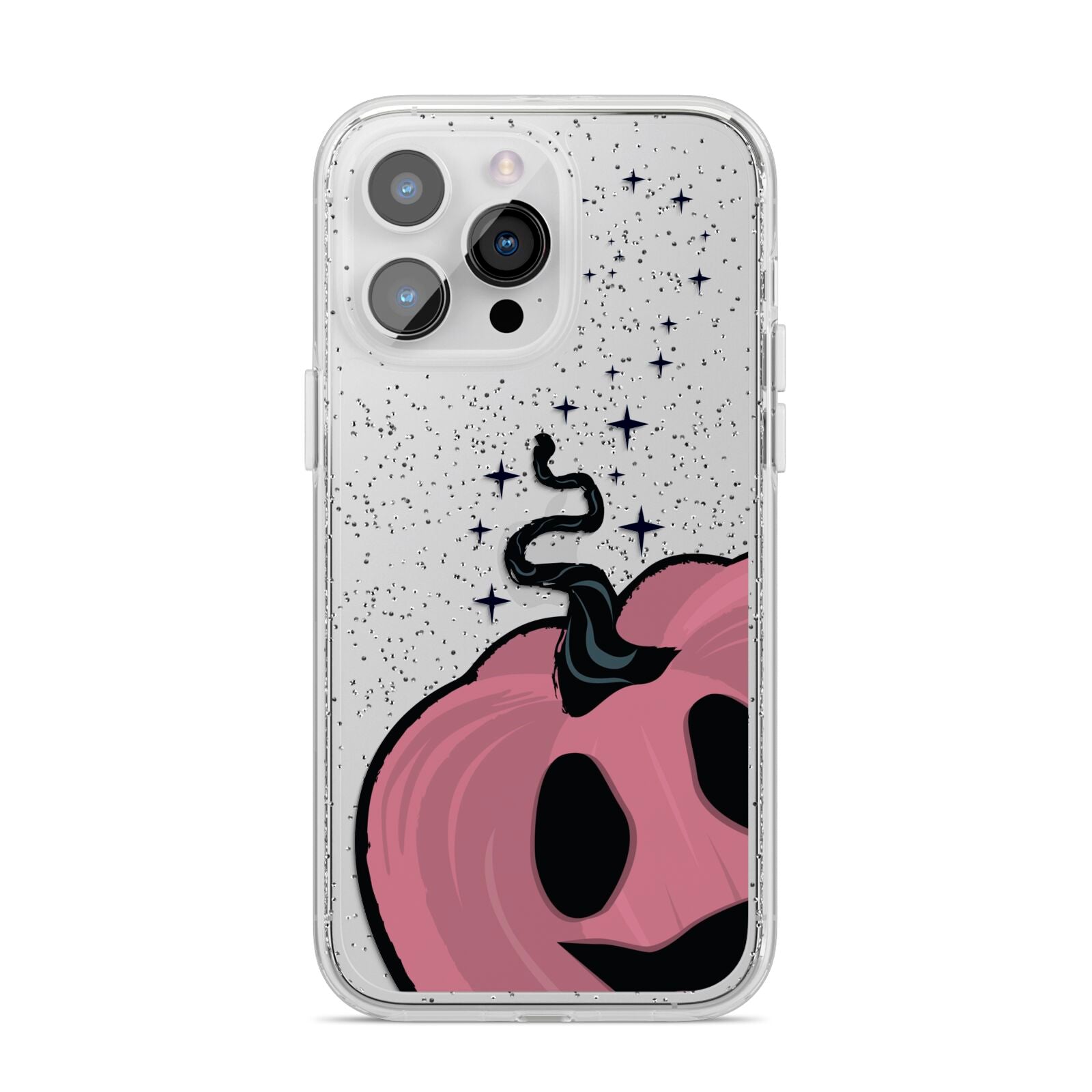 Pumpkin with Transparent Background iPhone 14 Pro Max Glitter Tough Case Silver