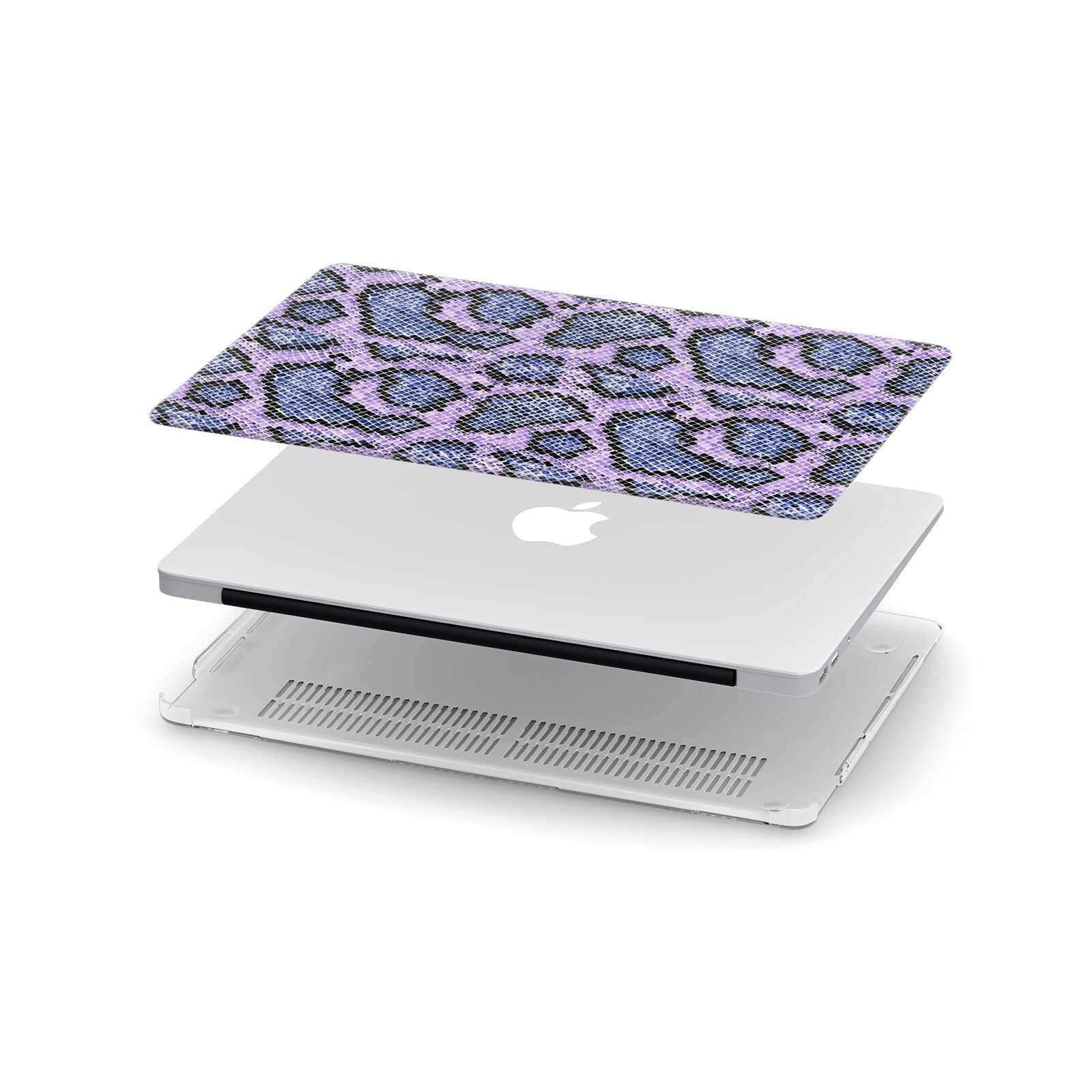 Purple And Blue Snakeskin Apple MacBook Case in Detail