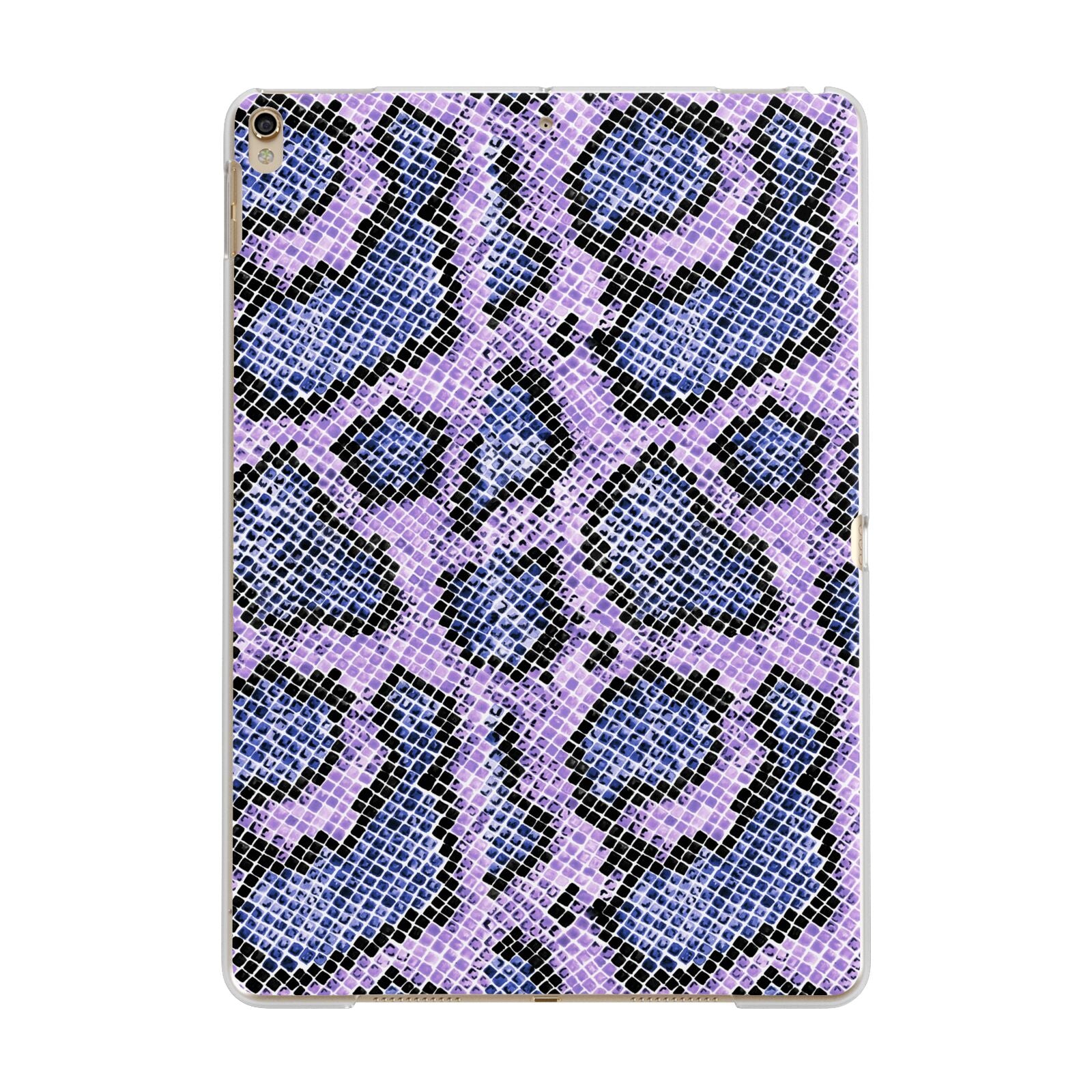 Purple And Blue Snakeskin Apple iPad Gold Case