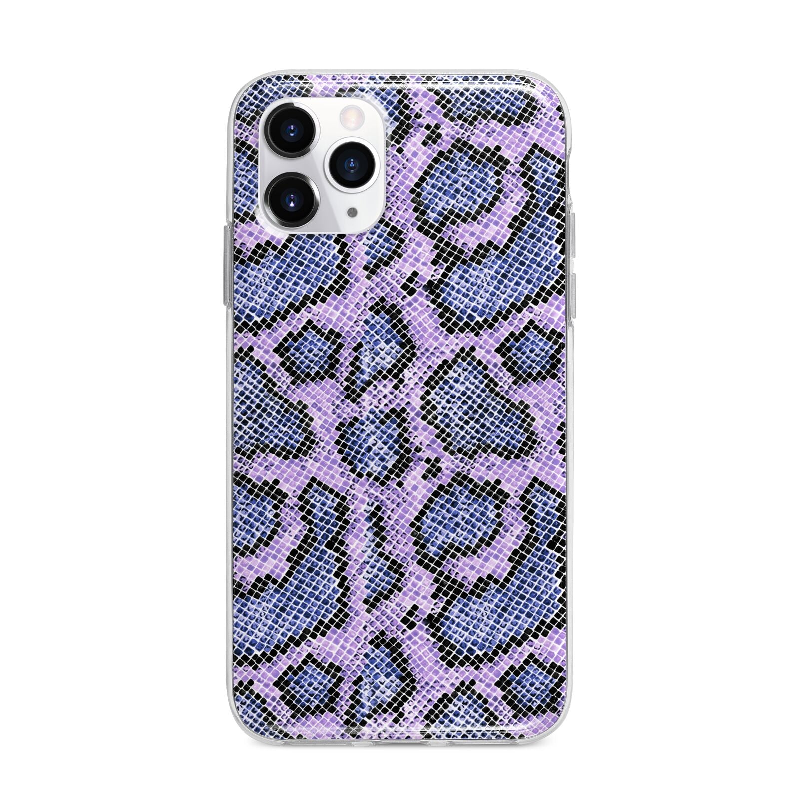 Purple And Blue Snakeskin Apple iPhone 11 Pro Max in Silver with Bumper Case