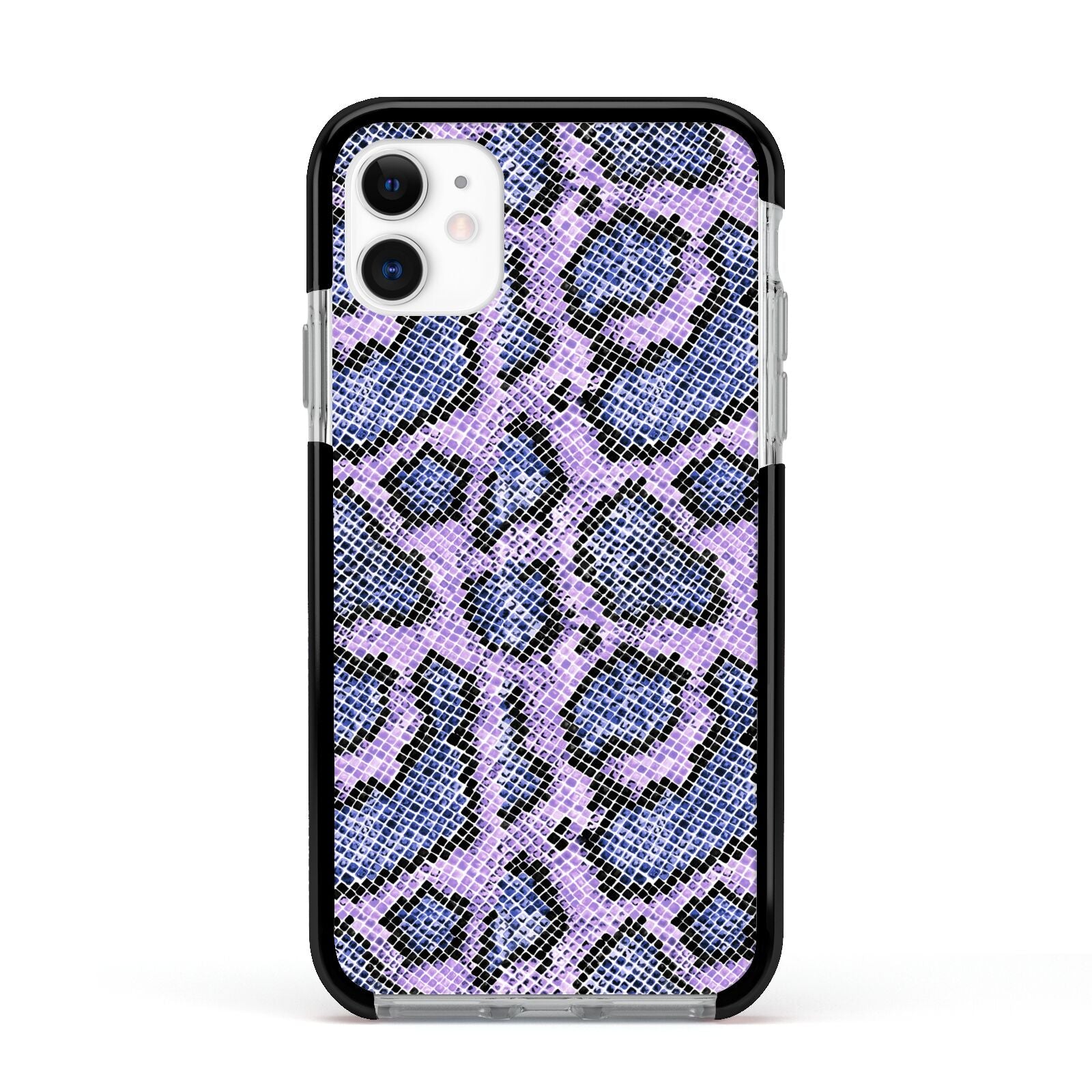 Purple And Blue Snakeskin Apple iPhone 11 in White with Black Impact Case