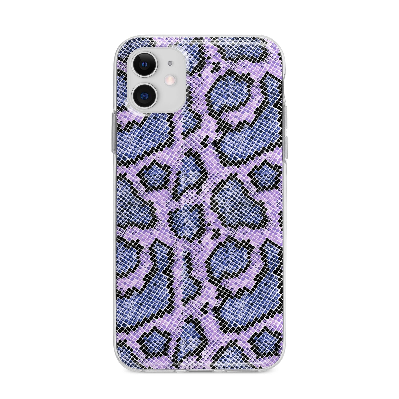 Purple And Blue Snakeskin Apple iPhone 11 in White with Bumper Case