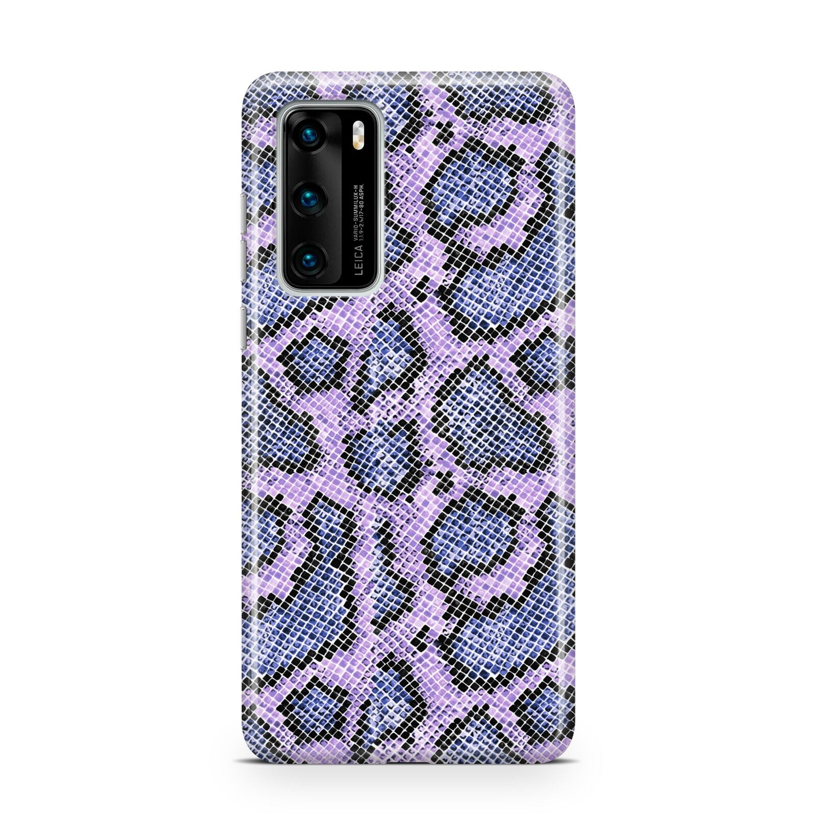 Purple And Blue Snakeskin Huawei P40 Phone Case