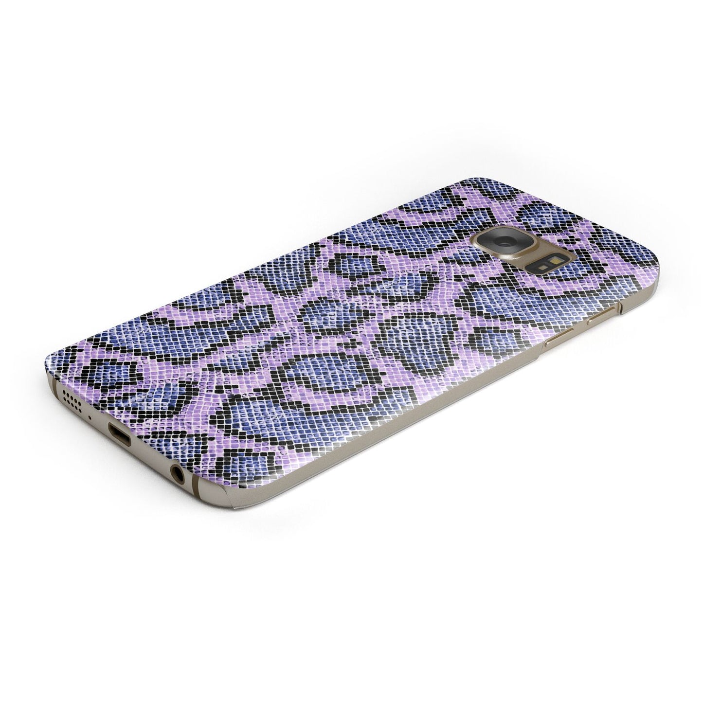 Purple And Blue Snakeskin Protective Samsung Galaxy Case Angled Image