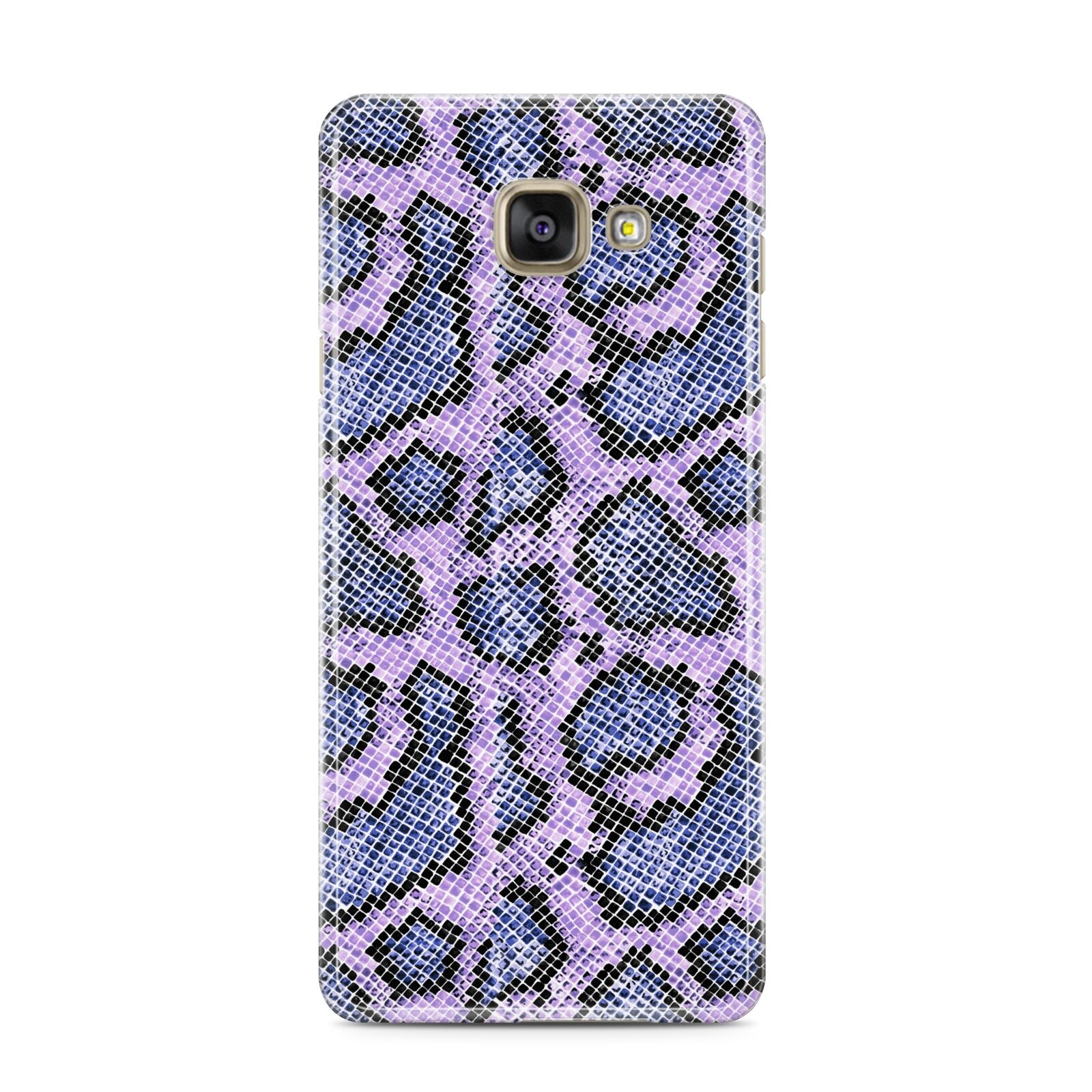 Purple And Blue Snakeskin Samsung Galaxy A3 2016 Case on gold phone