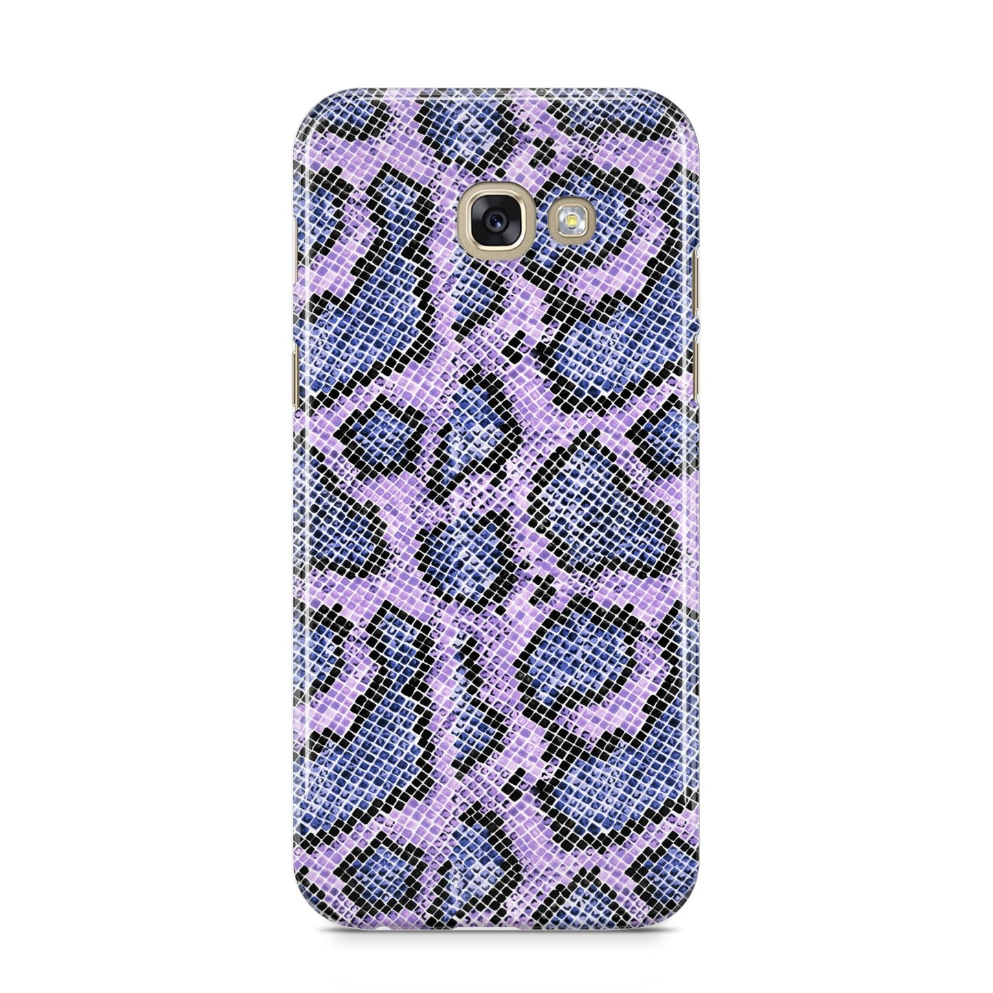 Purple And Blue Snakeskin Samsung Galaxy A5 2017 Case on gold phone