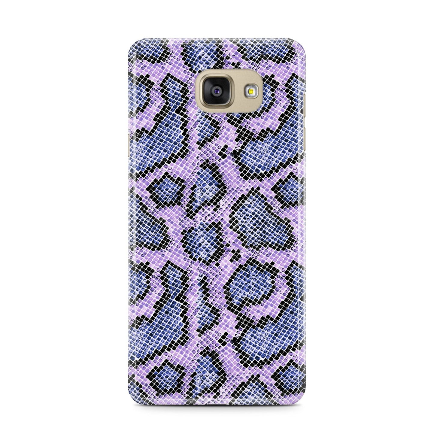 Purple And Blue Snakeskin Samsung Galaxy A7 2016 Case on gold phone