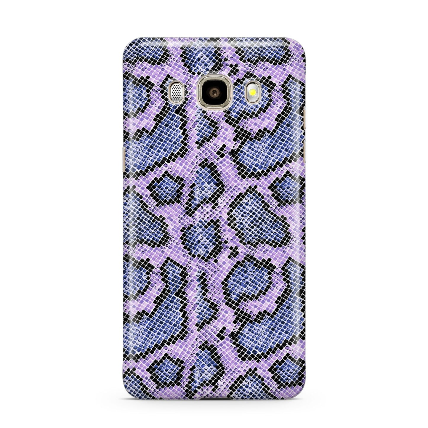 Purple And Blue Snakeskin Samsung Galaxy J7 2016 Case on gold phone