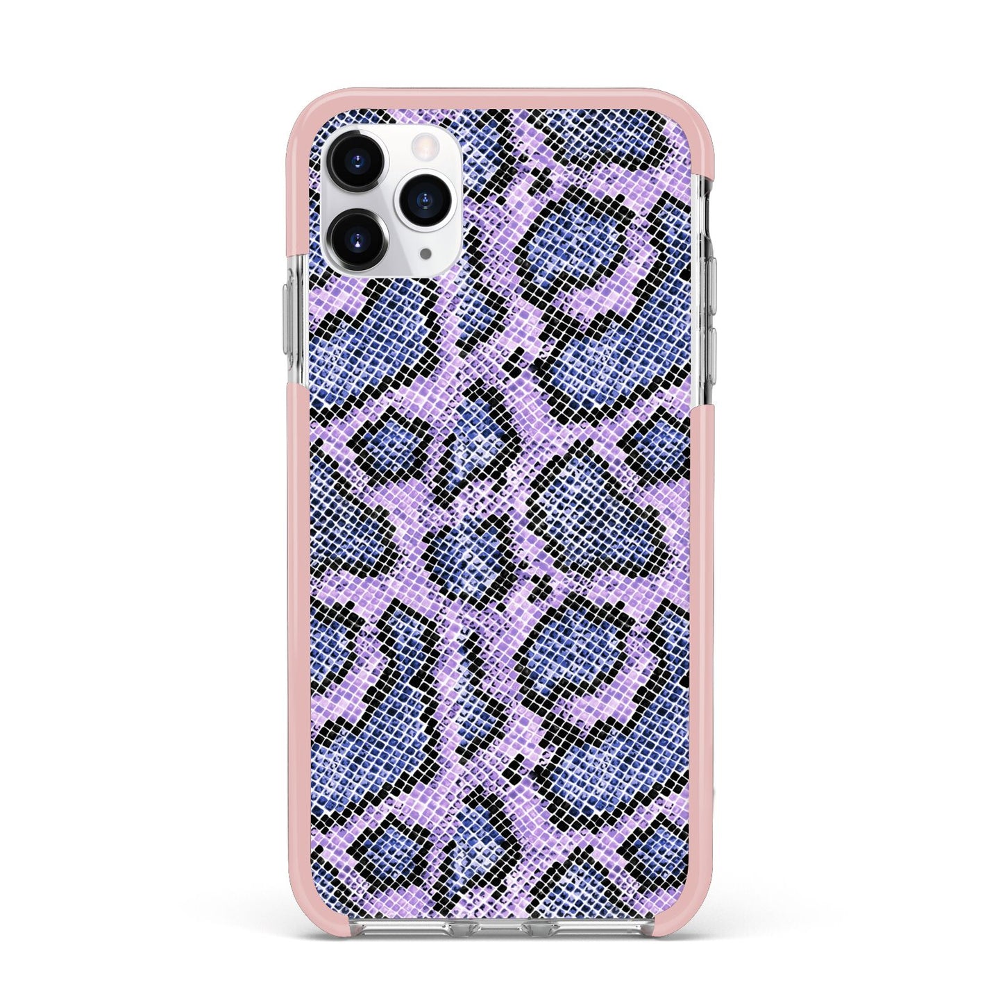 Purple And Blue Snakeskin iPhone 11 Pro Max Impact Pink Edge Case