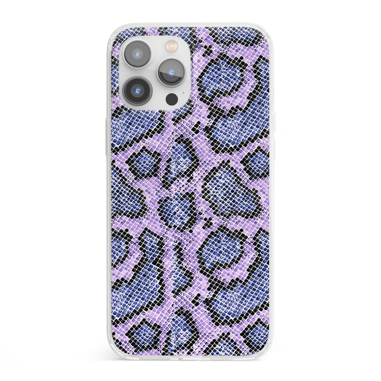 Purple And Blue Snakeskin iPhone 13 Pro Max Clear Bumper Case