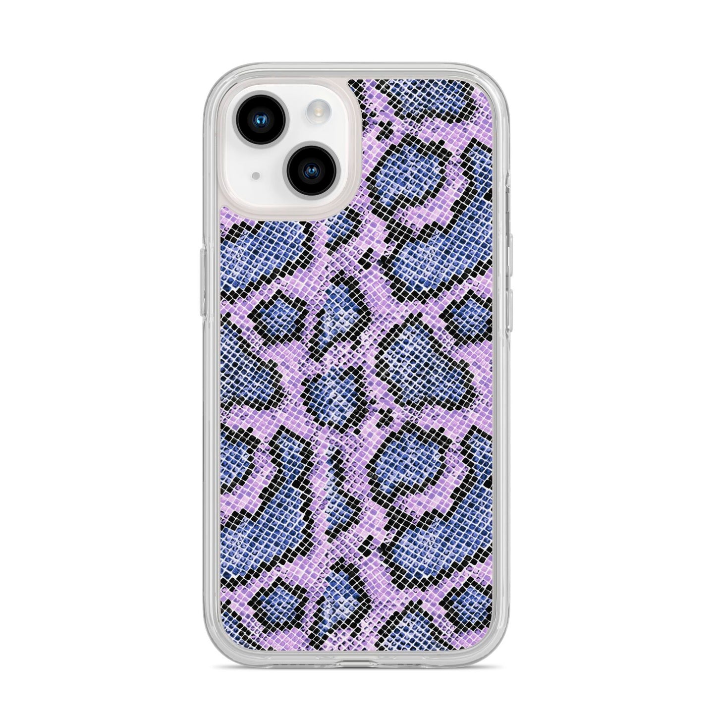 Purple And Blue Snakeskin iPhone 14 Clear Tough Case Starlight