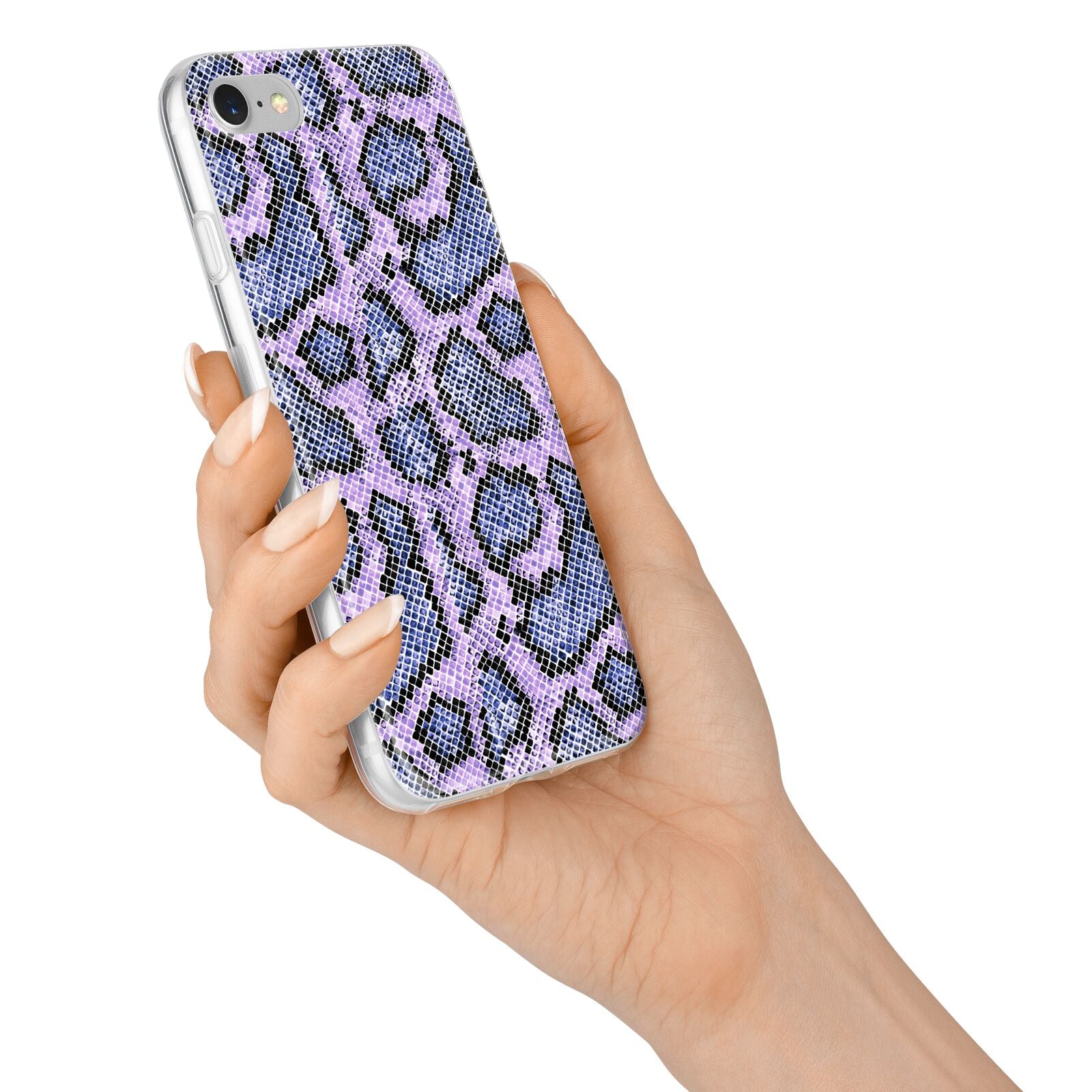 Purple And Blue Snakeskin iPhone 7 Bumper Case on Silver iPhone Alternative Image