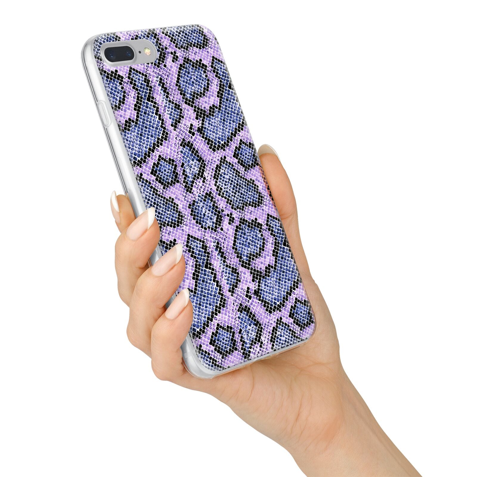 Purple And Blue Snakeskin iPhone 7 Plus Bumper Case on Silver iPhone Alternative Image