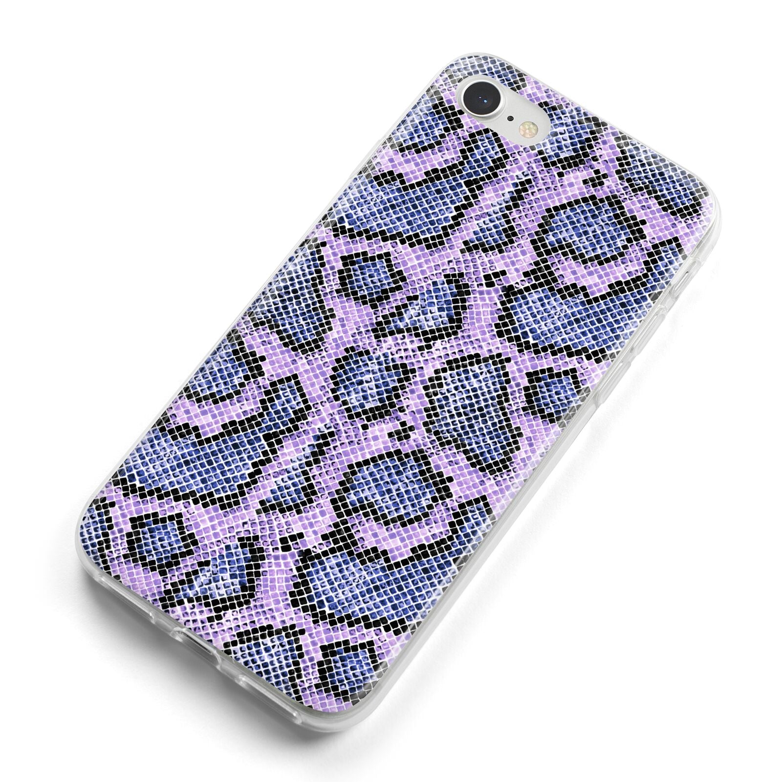 Purple And Blue Snakeskin iPhone 8 Bumper Case on Silver iPhone Alternative Image