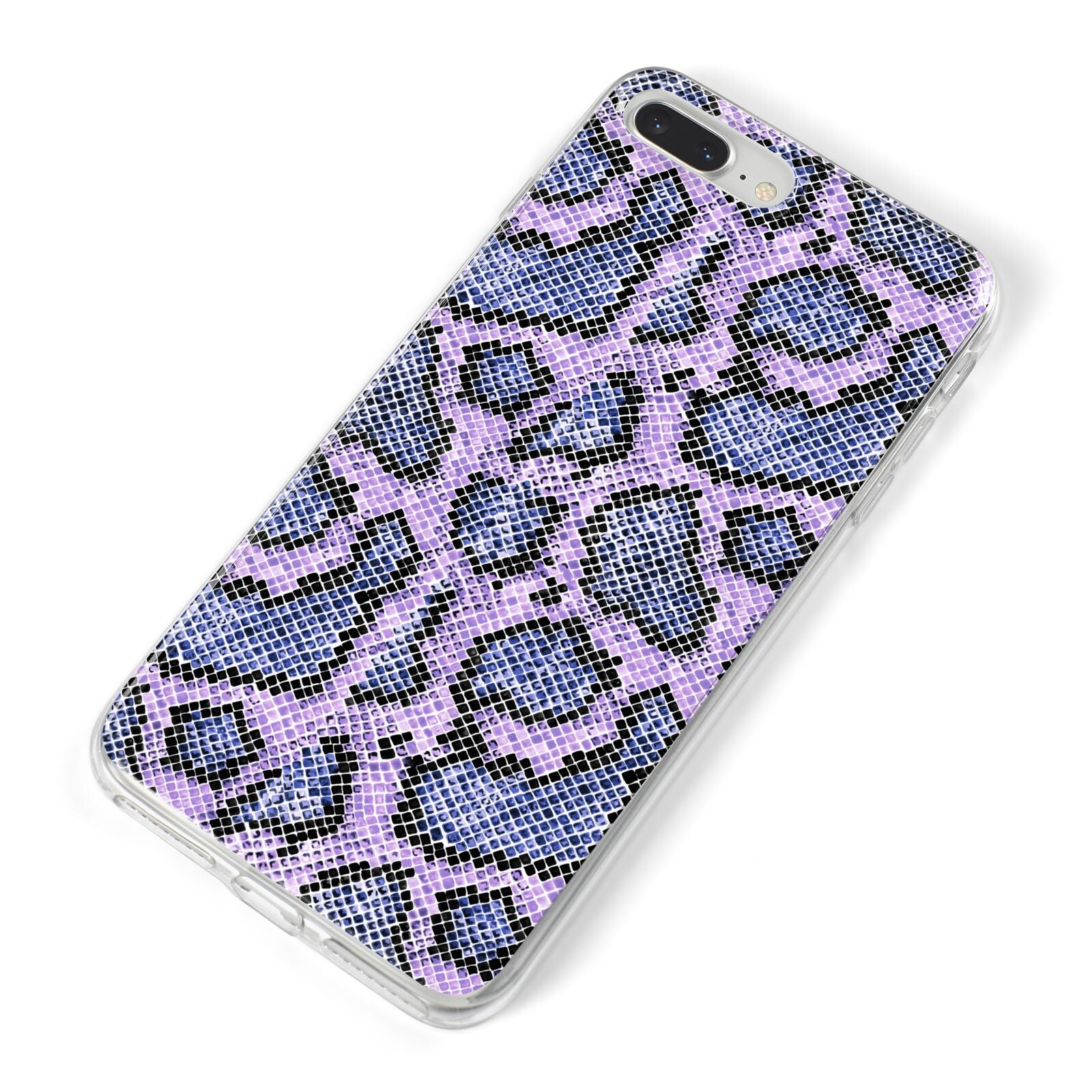 Purple And Blue Snakeskin iPhone 8 Plus Bumper Case on Silver iPhone Alternative Image