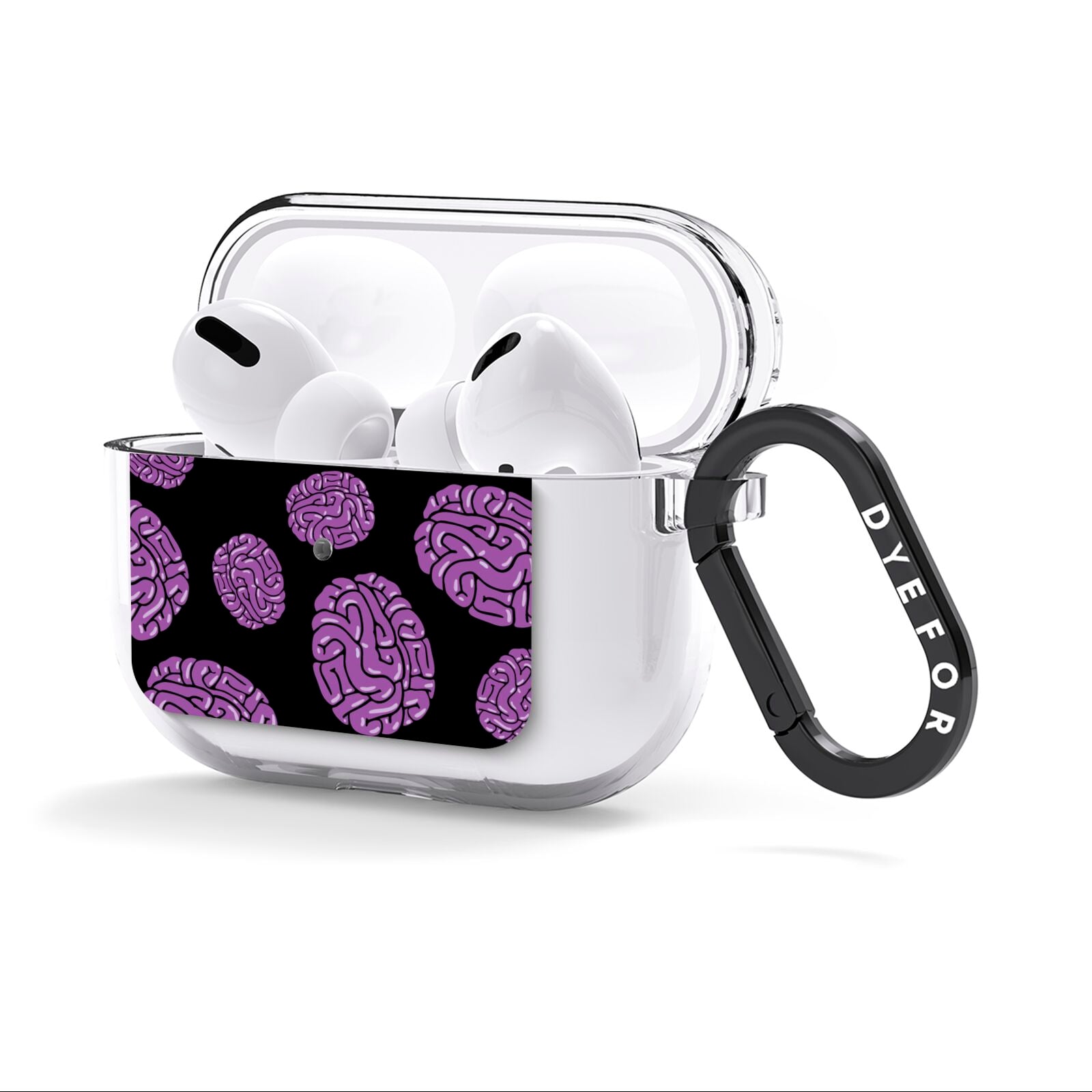 Purple Brains AirPods Clear Case 3rd Gen Side Image