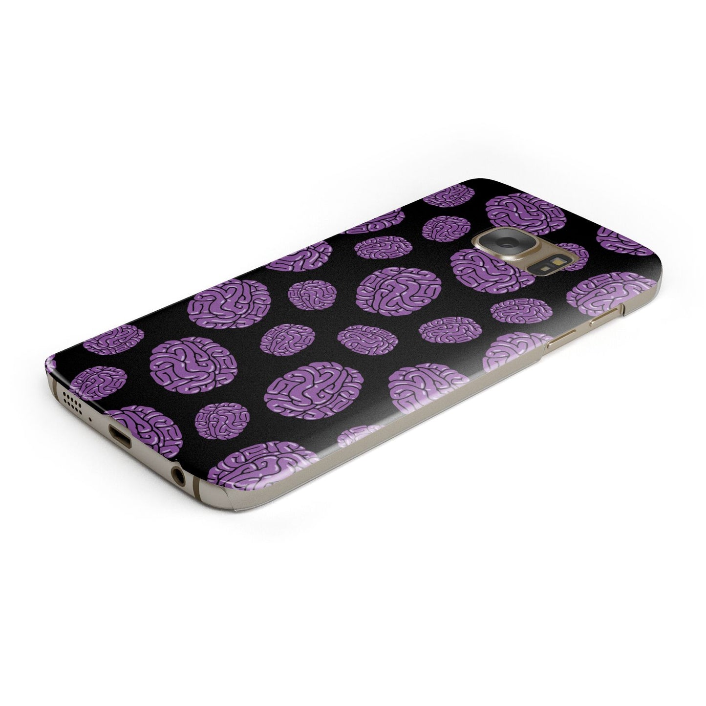 Purple Brains Protective Samsung Galaxy Case Angled Image