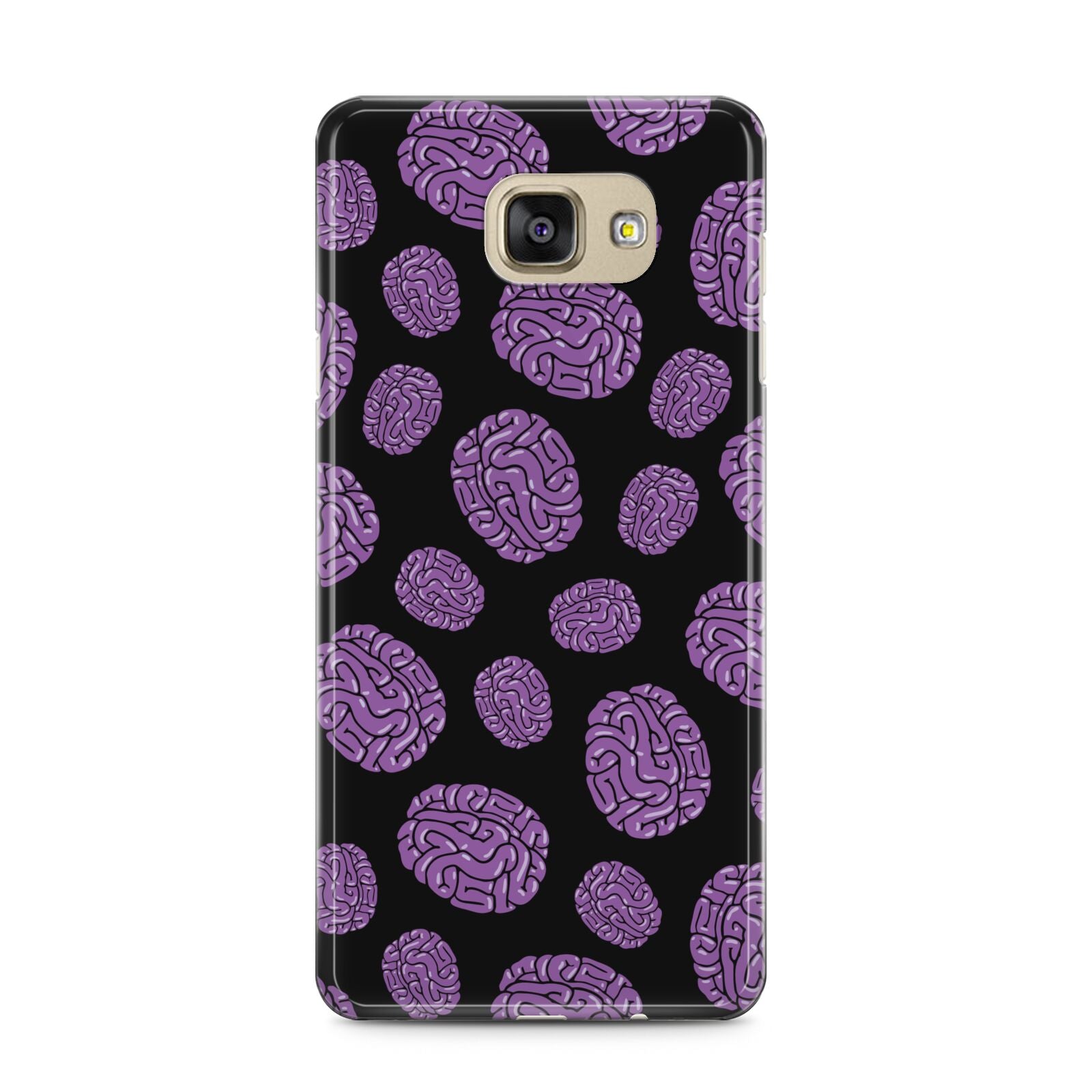 Purple Brains Samsung Galaxy A5 2016 Case on gold phone