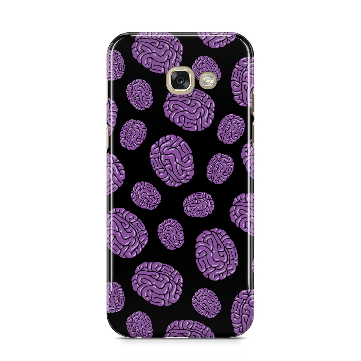 Purple Brains Samsung Galaxy A5 2017 Case on gold phone