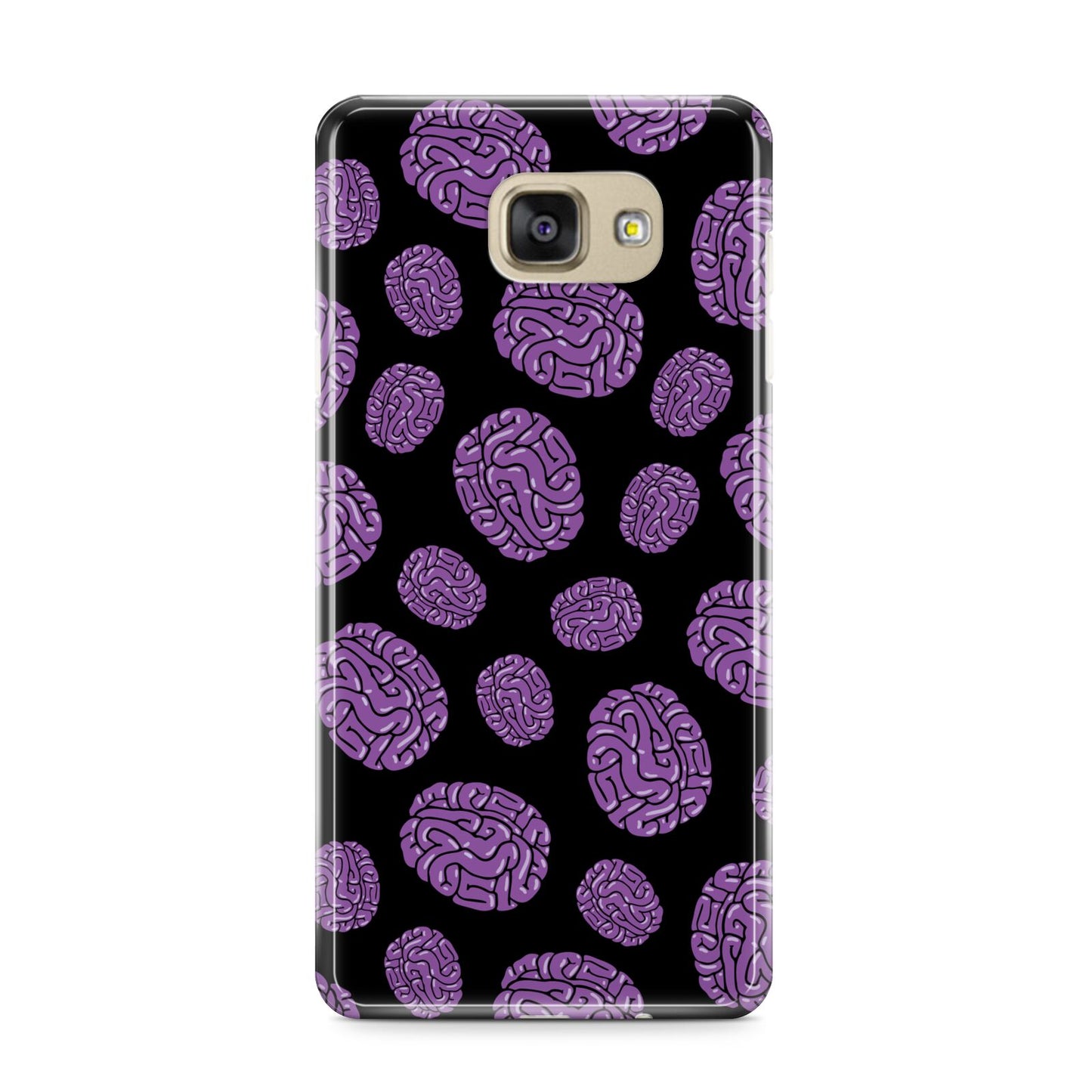 Purple Brains Samsung Galaxy A9 2016 Case on gold phone