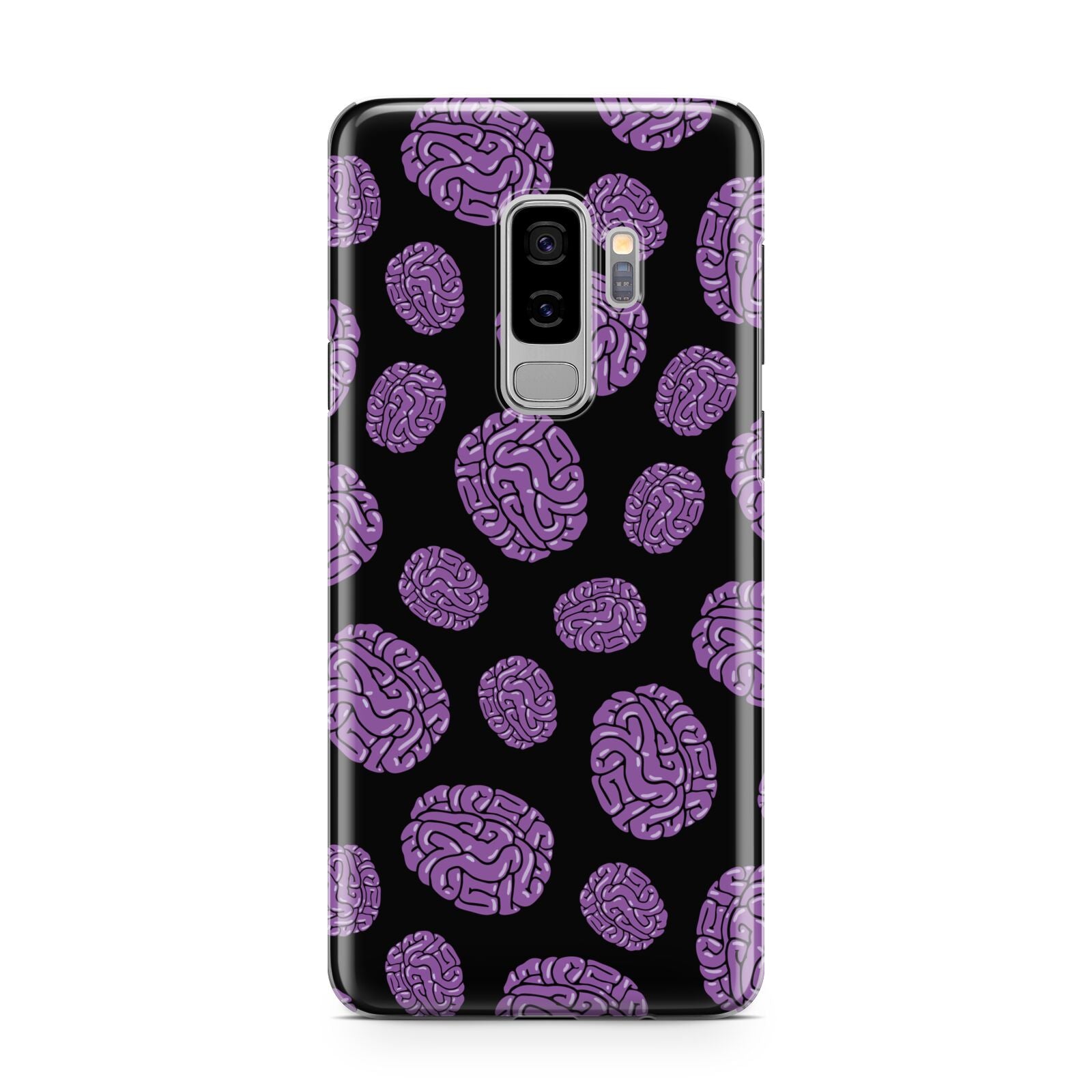 Purple Brains Samsung Galaxy S9 Plus Case on Silver phone