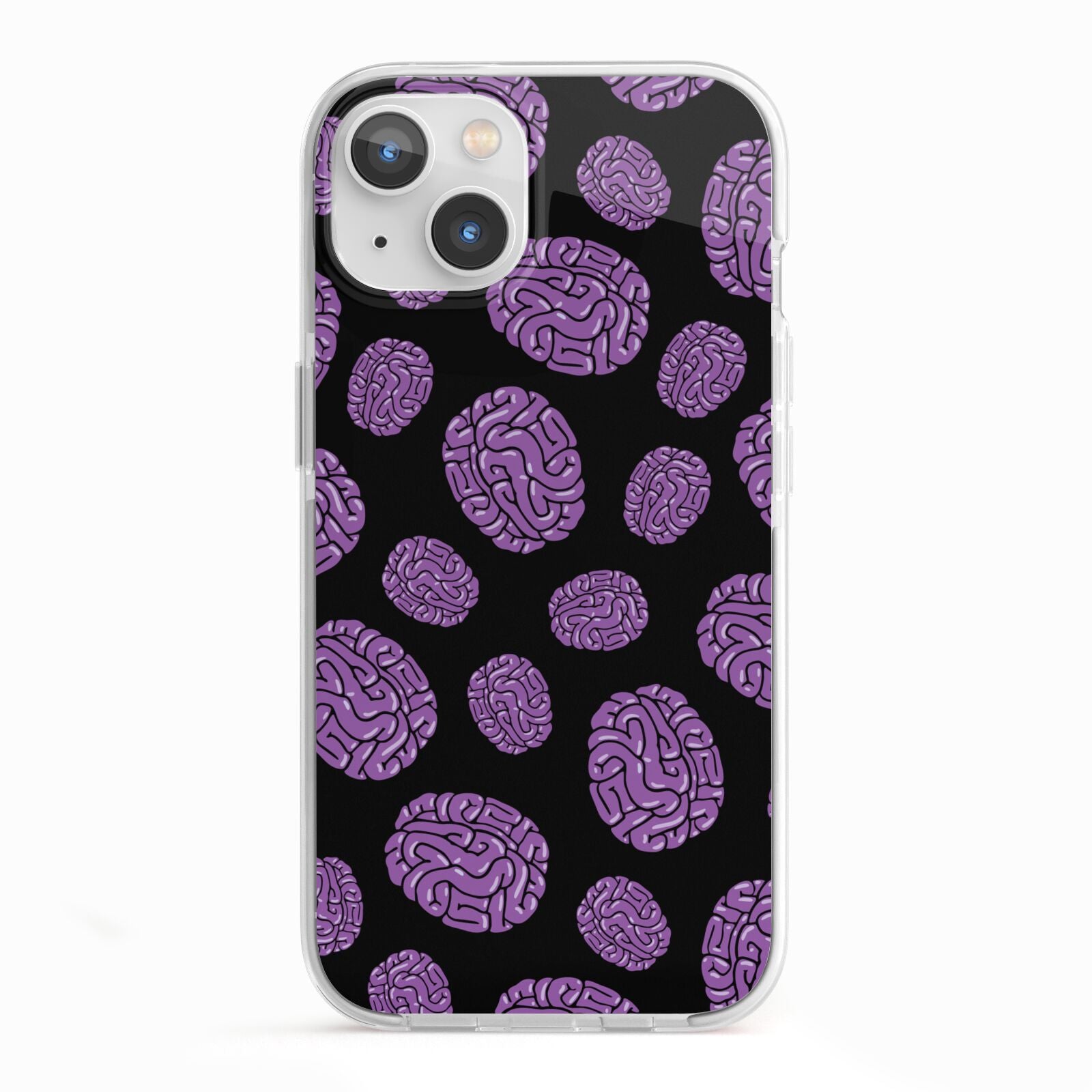 Purple Brains iPhone 13 TPU Impact Case with White Edges