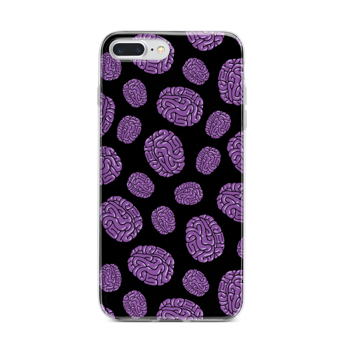 Purple Brains iPhone 7 Plus Bumper Case on Silver iPhone