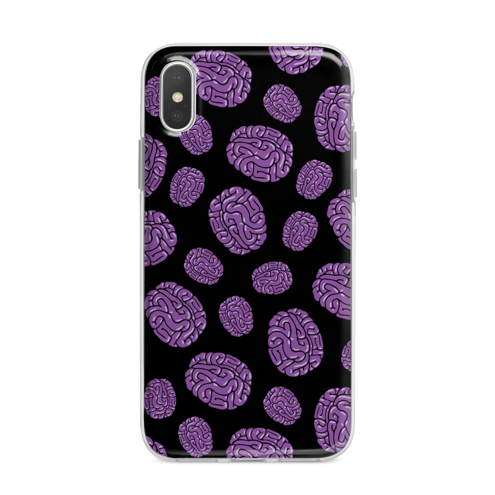 Purple Brains iPhone X Bumper Case on Silver iPhone Alternative Image 1