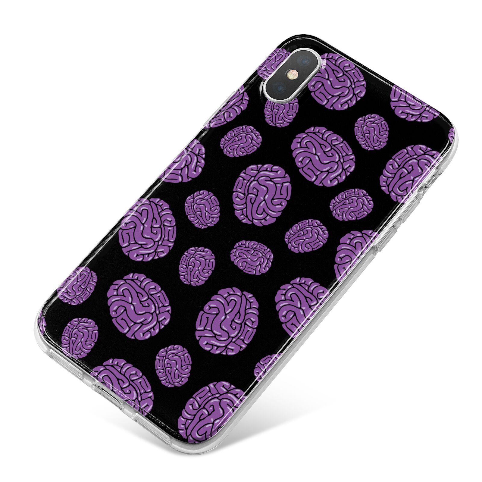 Purple Brains iPhone X Bumper Case on Silver iPhone