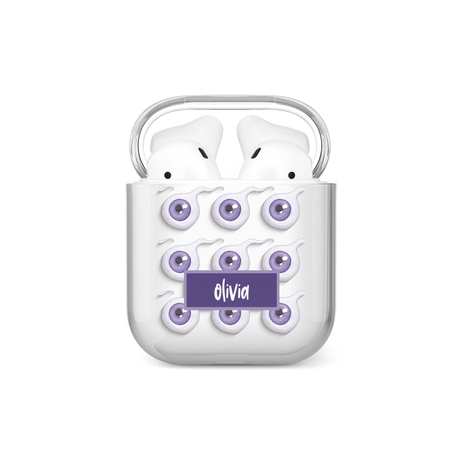 Purple Eyeballs Custom Halloween AirPods Case