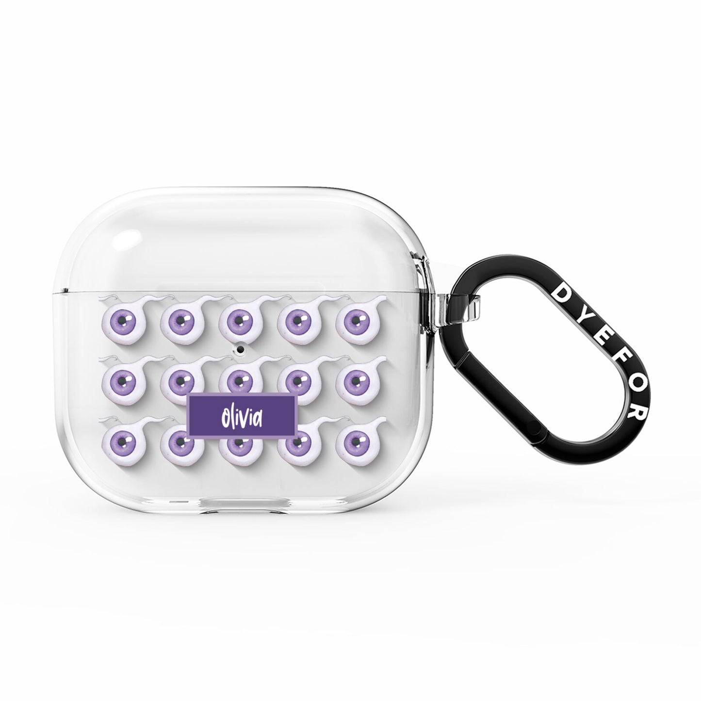 Purple Eyeballs Custom Halloween AirPods Clear Case 3rd Gen