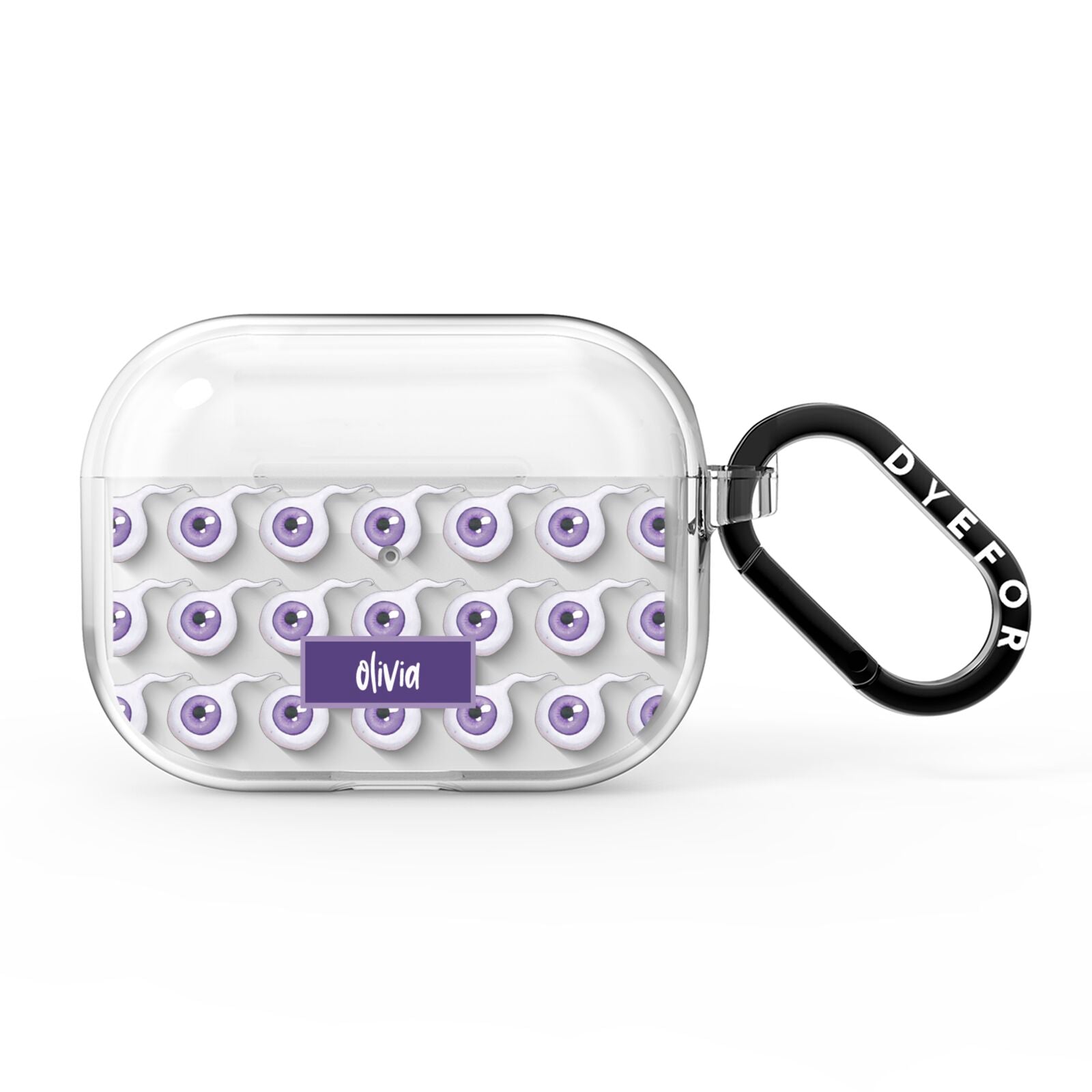 Purple Eyeballs Custom Halloween AirPods Pro Clear Case