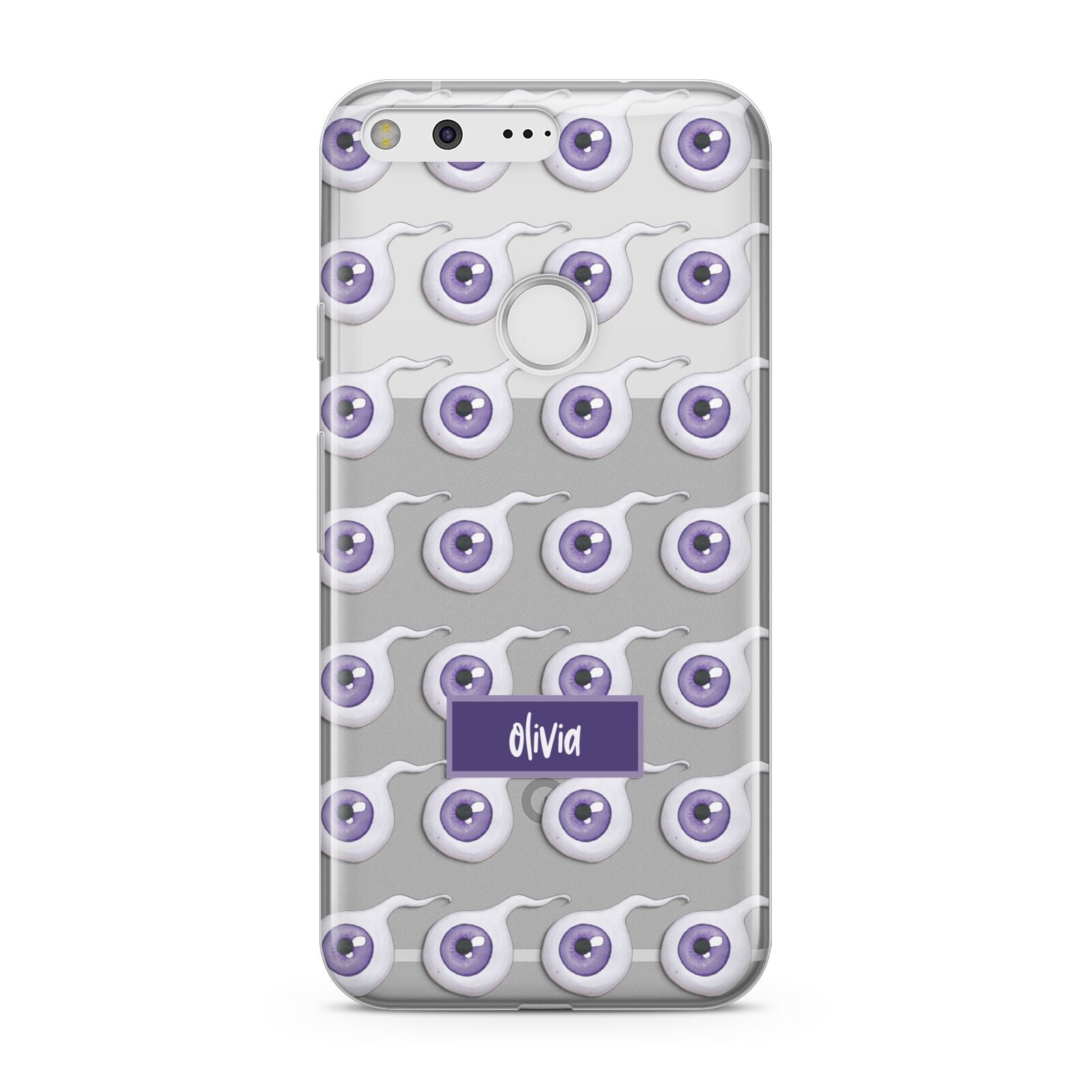 Purple Eyeballs Custom Halloween Google Pixel Case