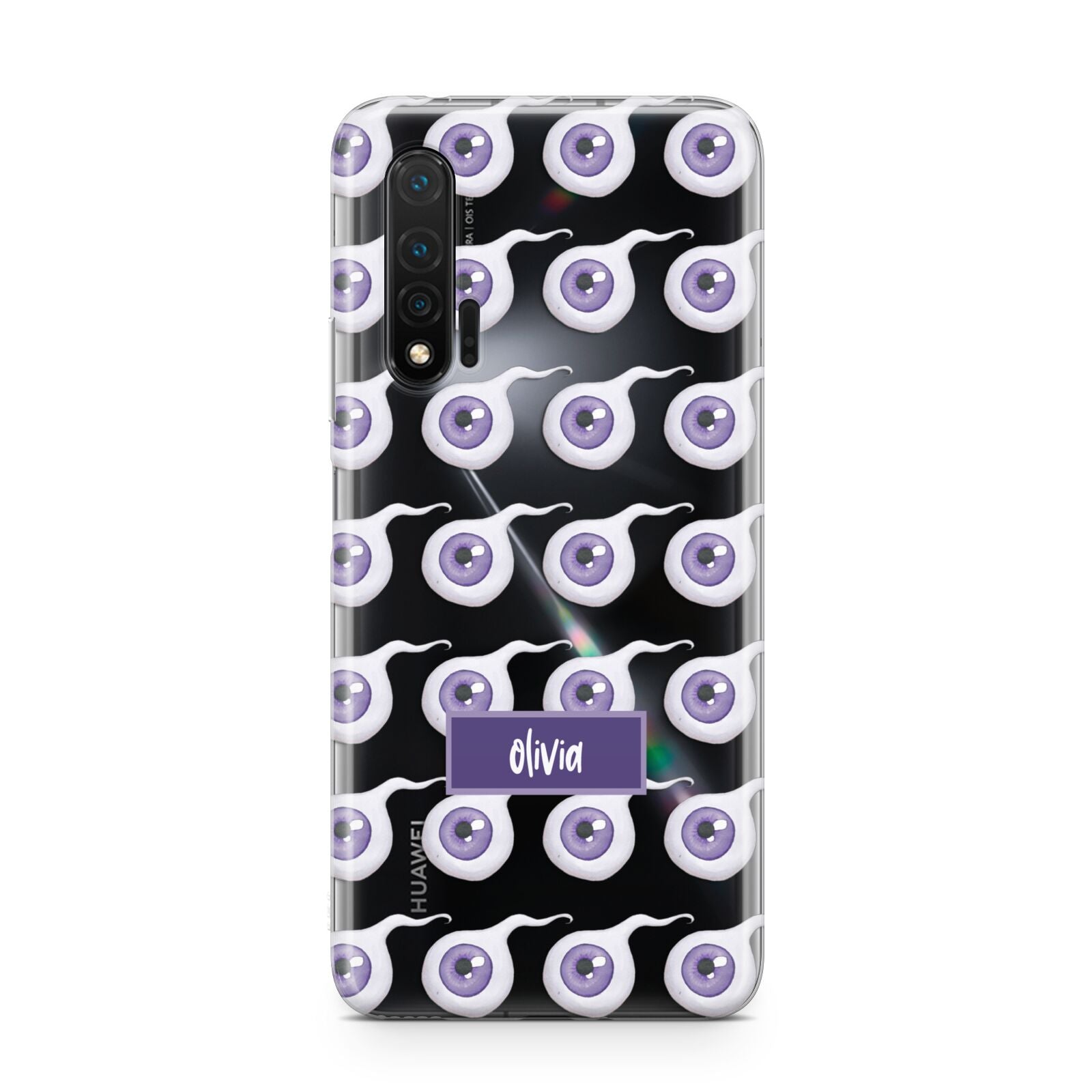 Purple Eyeballs Custom Halloween Huawei Nova 6 Phone Case