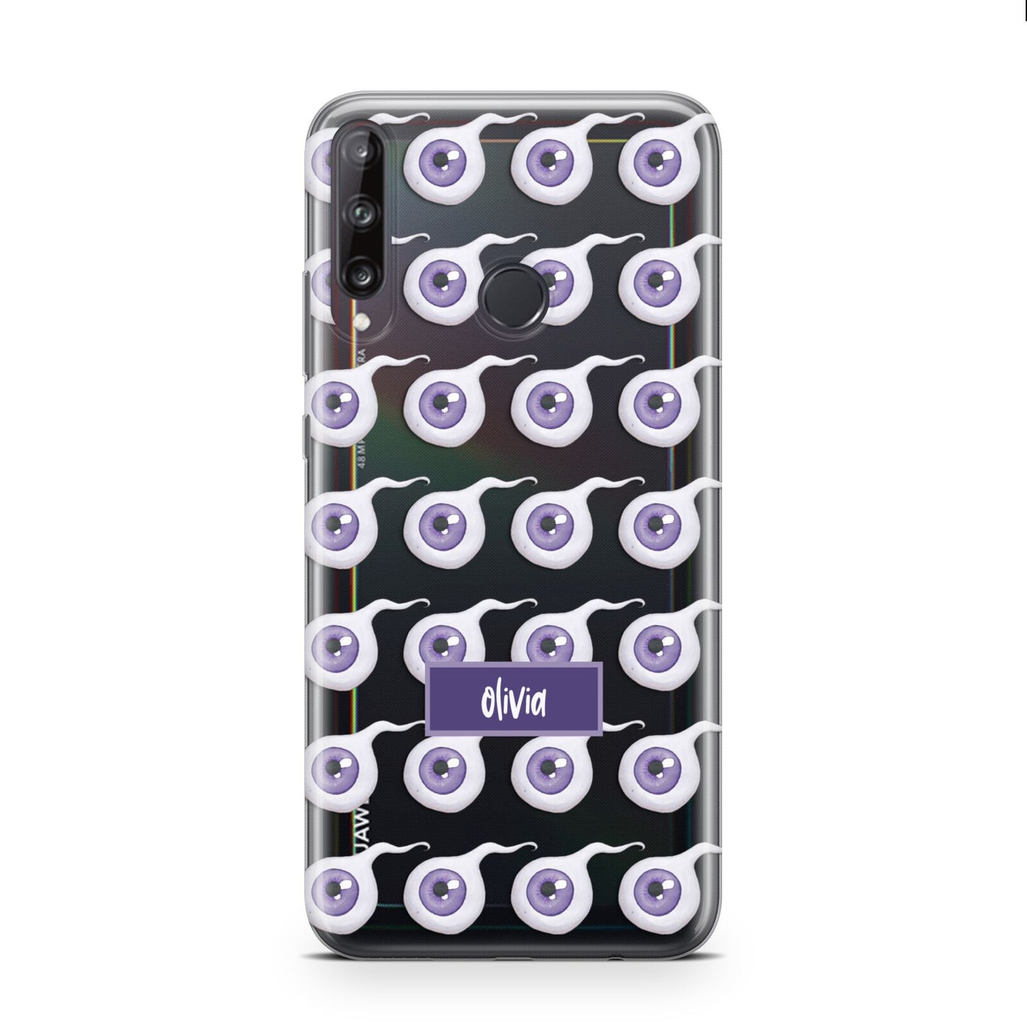 Purple Eyeballs Custom Halloween Huawei P40 Lite E Phone Case