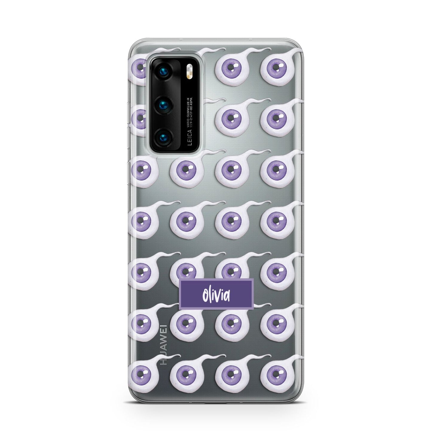 Purple Eyeballs Custom Halloween Huawei P40 Phone Case