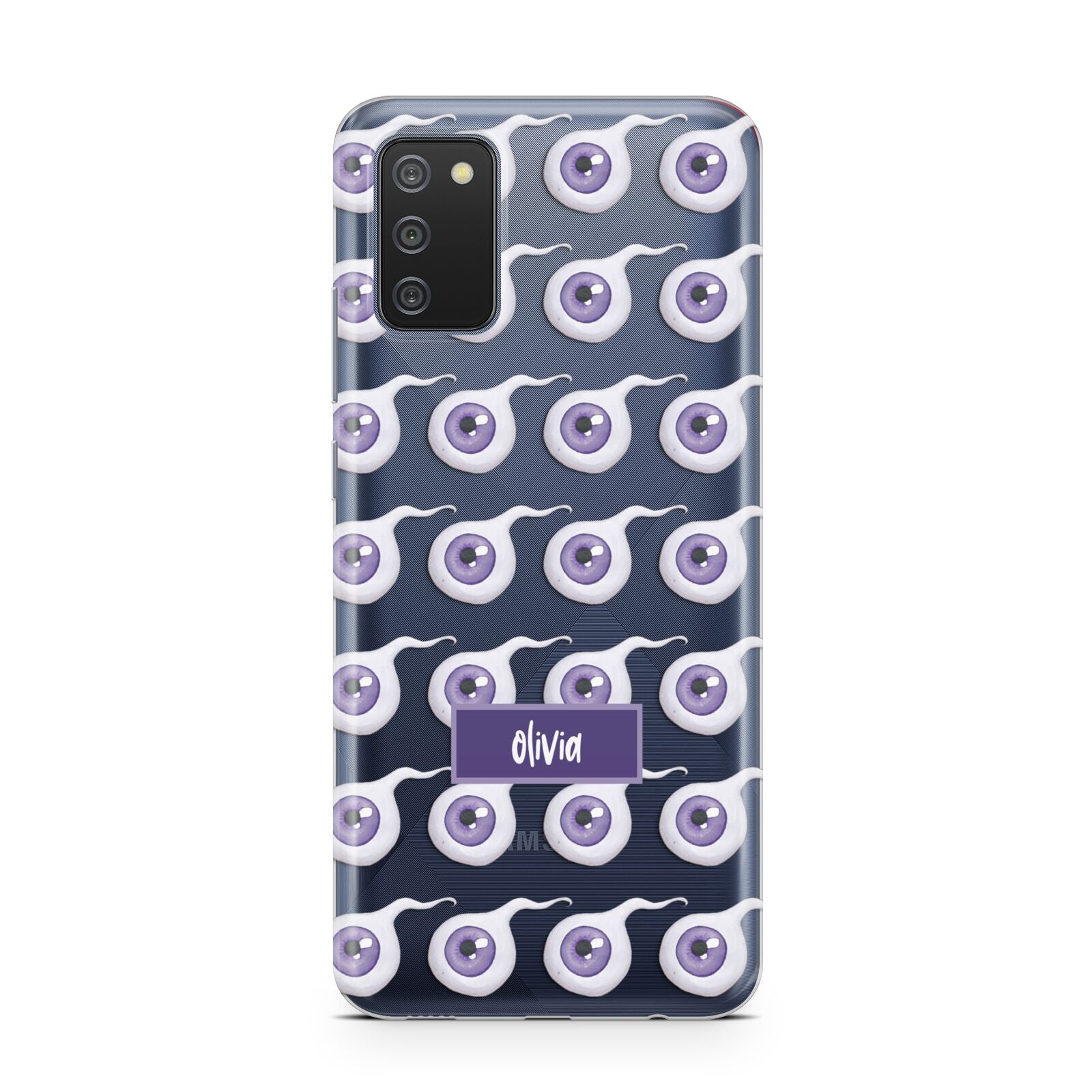 Purple Eyeballs Custom Halloween Samsung A02s Case