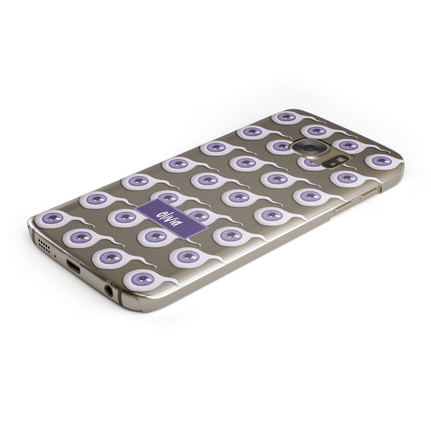 Purple Eyeballs Custom Halloween Samsung Galaxy Case Bottom Cutout