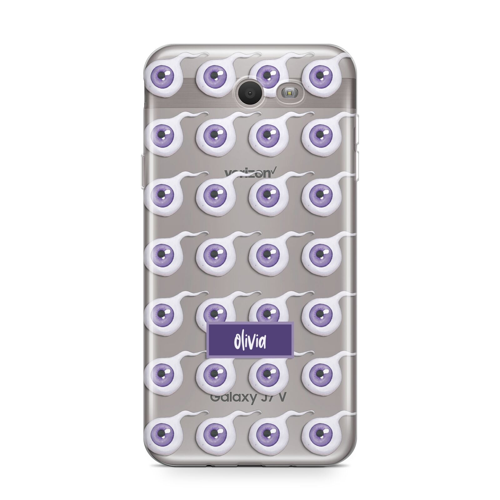 Purple Eyeballs Custom Halloween Samsung Galaxy J7 2017 Case