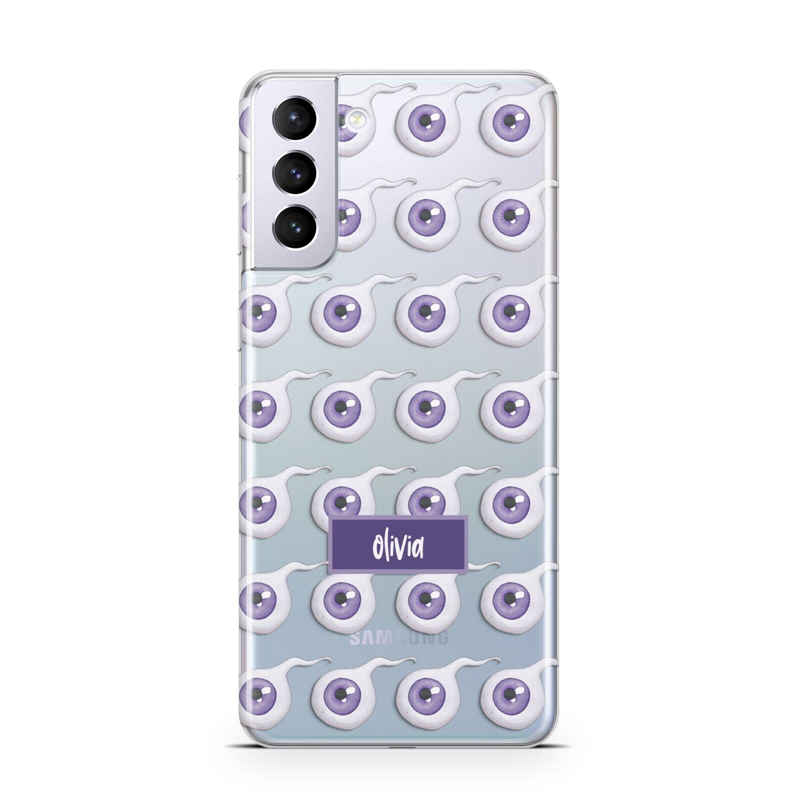 Purple Eyeballs Custom Halloween Samsung S21 Plus Case