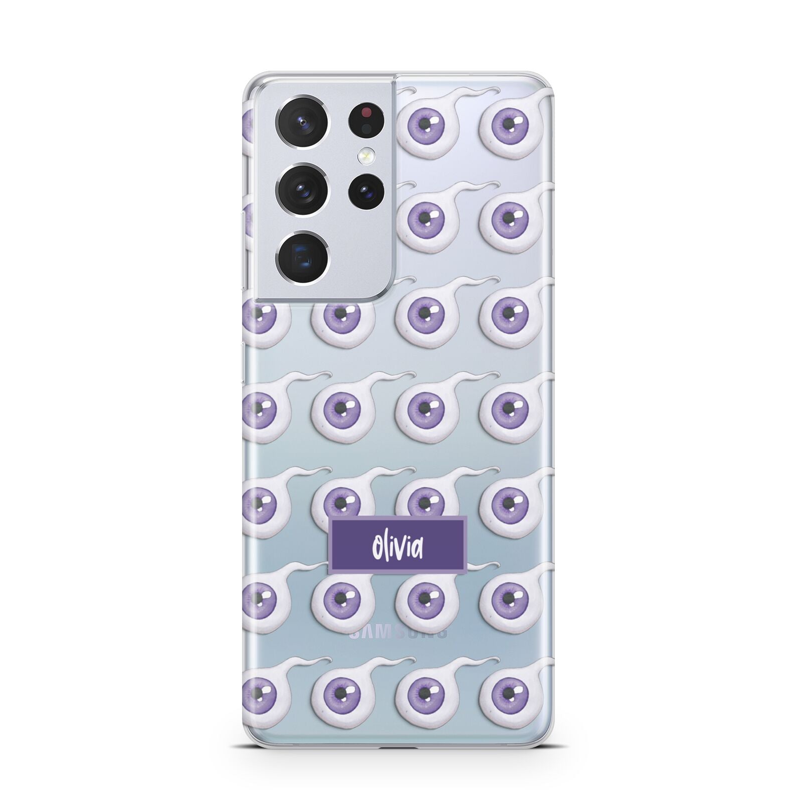 Purple Eyeballs Custom Halloween Samsung S21 Ultra Case